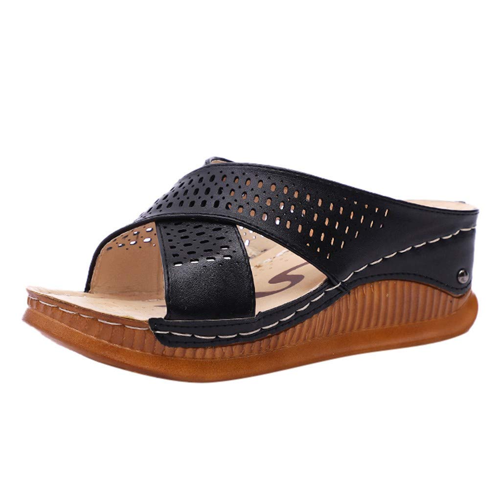 Women's Comfortable Platform Sandals with Ankle Strap - Cute Summer Clear Heel Sandals for Casual Outings, Beach & Party Wear