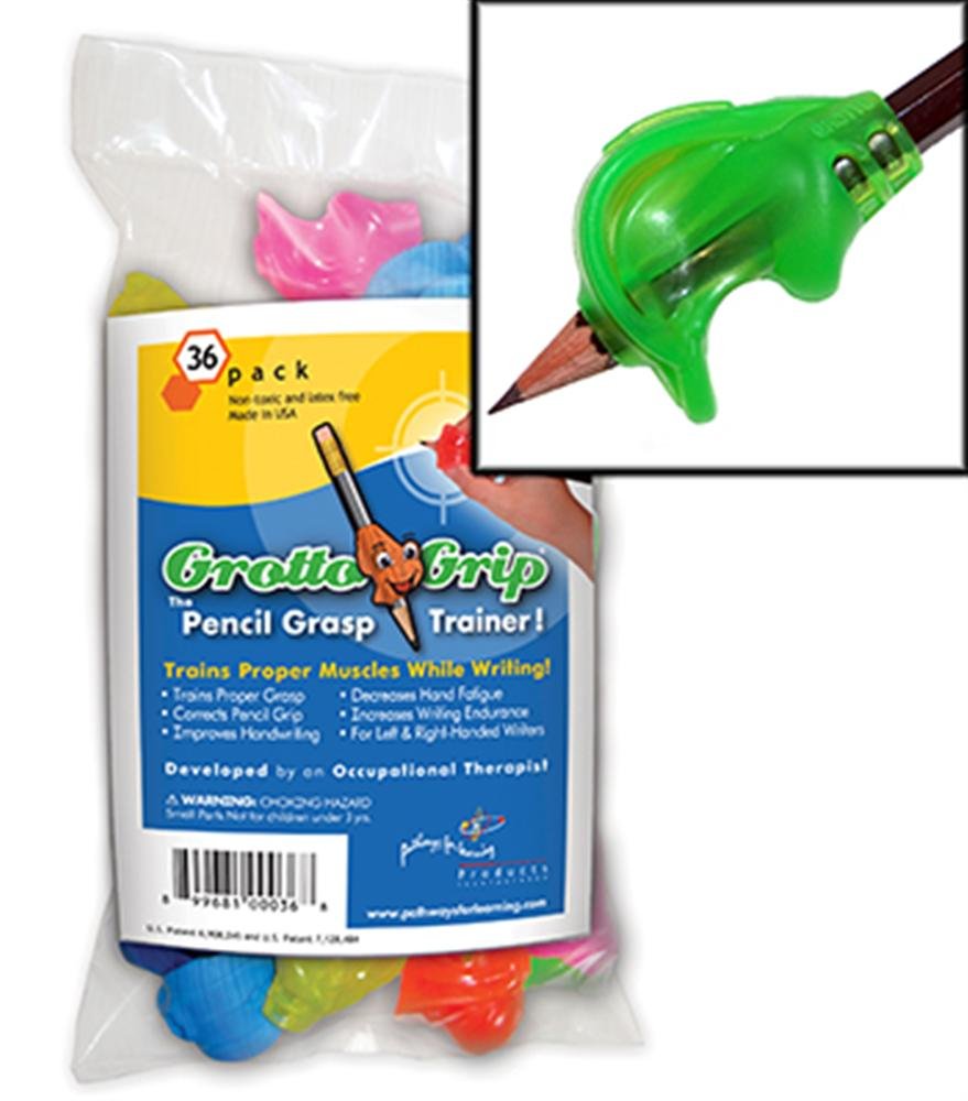 GROTTO GRIPS 36-Pack Pencil Grips - Writing Aid for Kids & Adults