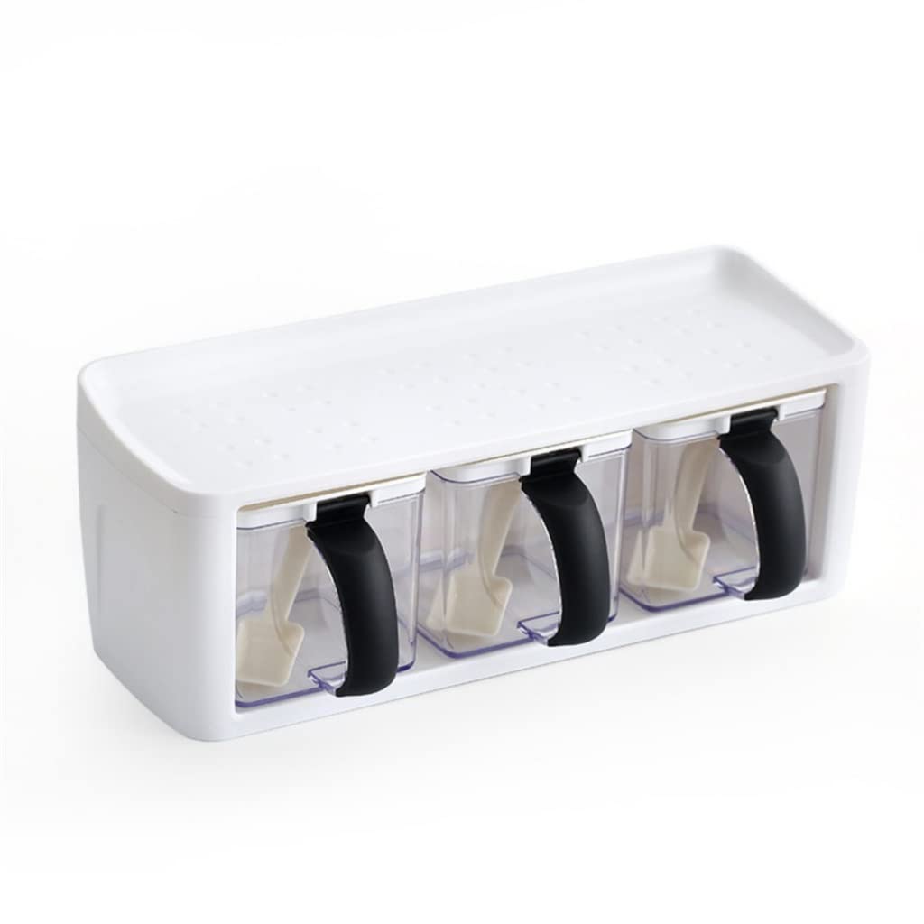 Premium 6-Piece Seasoning Box Set - Salt & Pepper Shakers, Sugar Bowl, Spice Rack Containers for Kitchen Countertop Storage (Color A) - Perfect for Cooking, Baking & Table Setting Organization