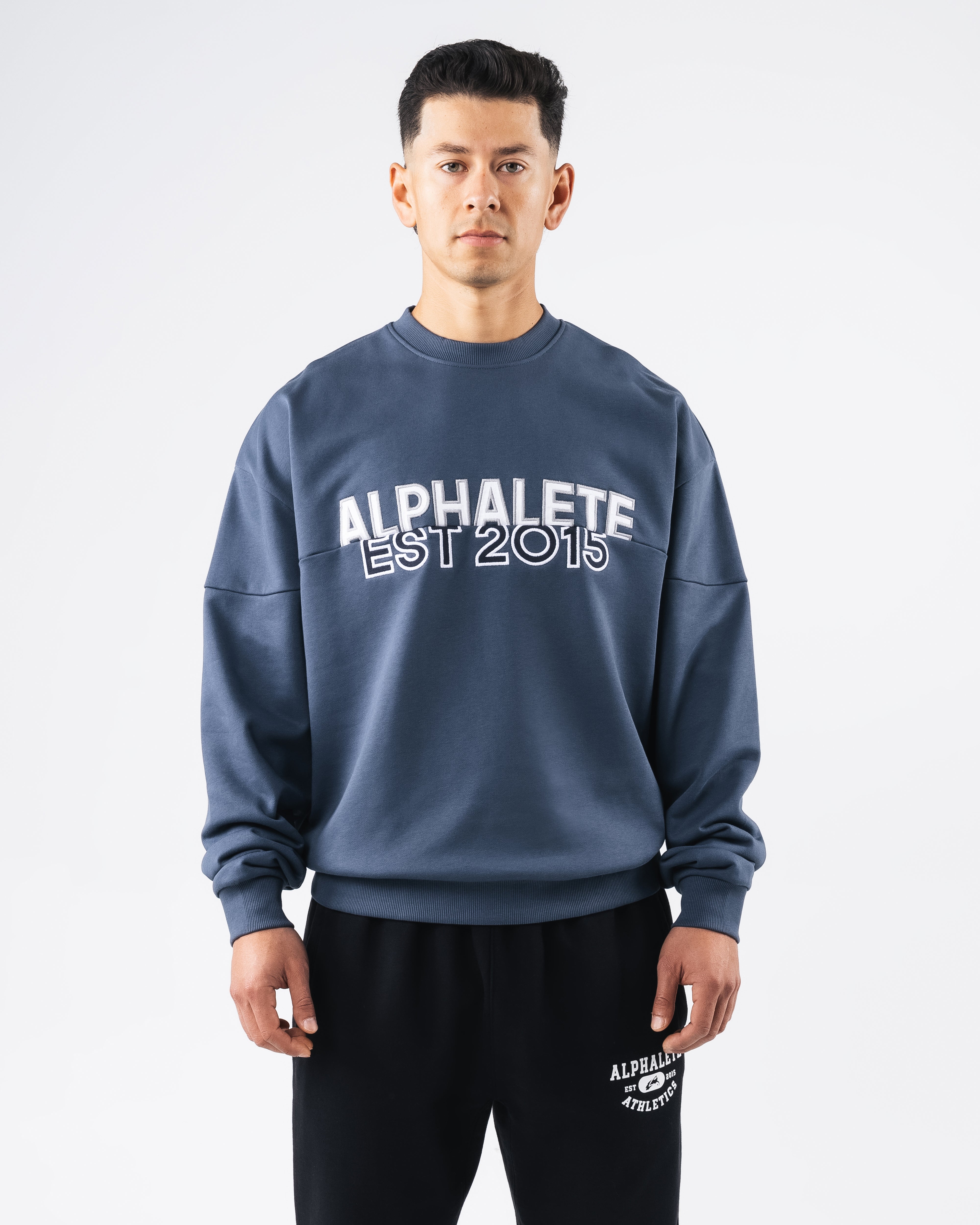 Establishment Split Crewneck Sweatshirt - Marine Blue | Comfortable & Stylish Unisex Pullover for Casual Wear, Street Fashion & Loungewear