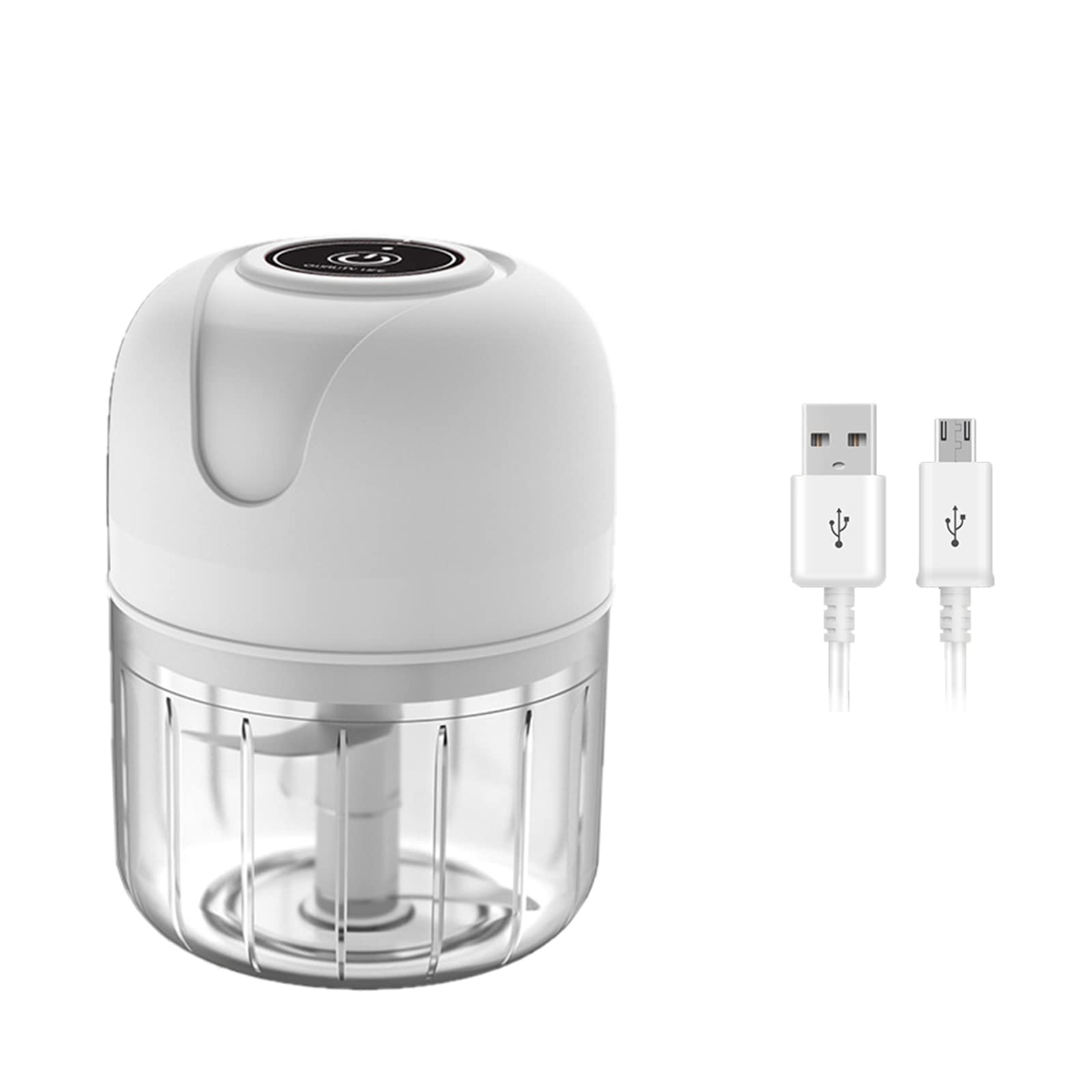 VGAGV Electric Garlic Chopper - Mini Food Processor for Garlic, Onion, Vegetables & Meat (250ml, White) | Portable Kitchen Gadget for Cooking, Meal Prep & Fast Chopping