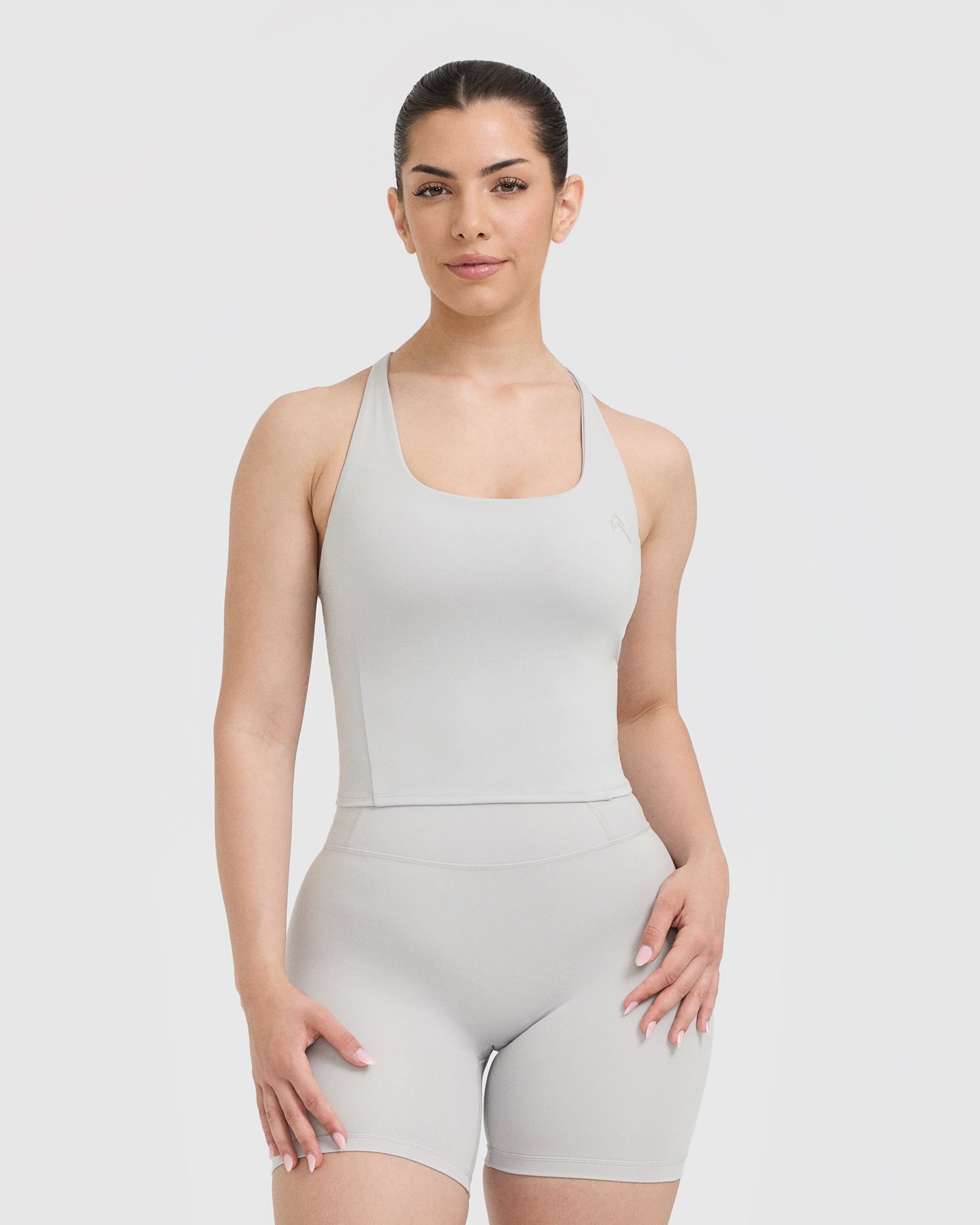 Timeless Square Neck Mid Vest for Women - Light Grey Casual Sleeveless Top | Perfect for Layering, Office Wear & Summer Outfits