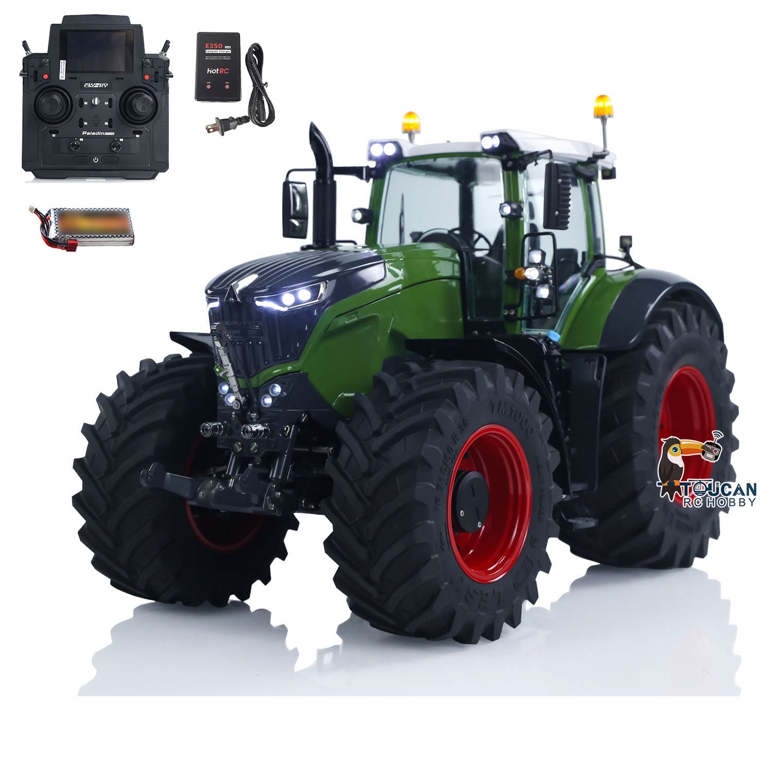 LESU AOUE 1050 1/14 Scale 4x4 Metal Hydraulic RC Tractor - 4WD Remote Control Truck with Realistic Smoke, Lights & Sounds - Electric Toy Car for Kids & Adults - Perfect for Farm Play, Off-Road Racing & Collectors