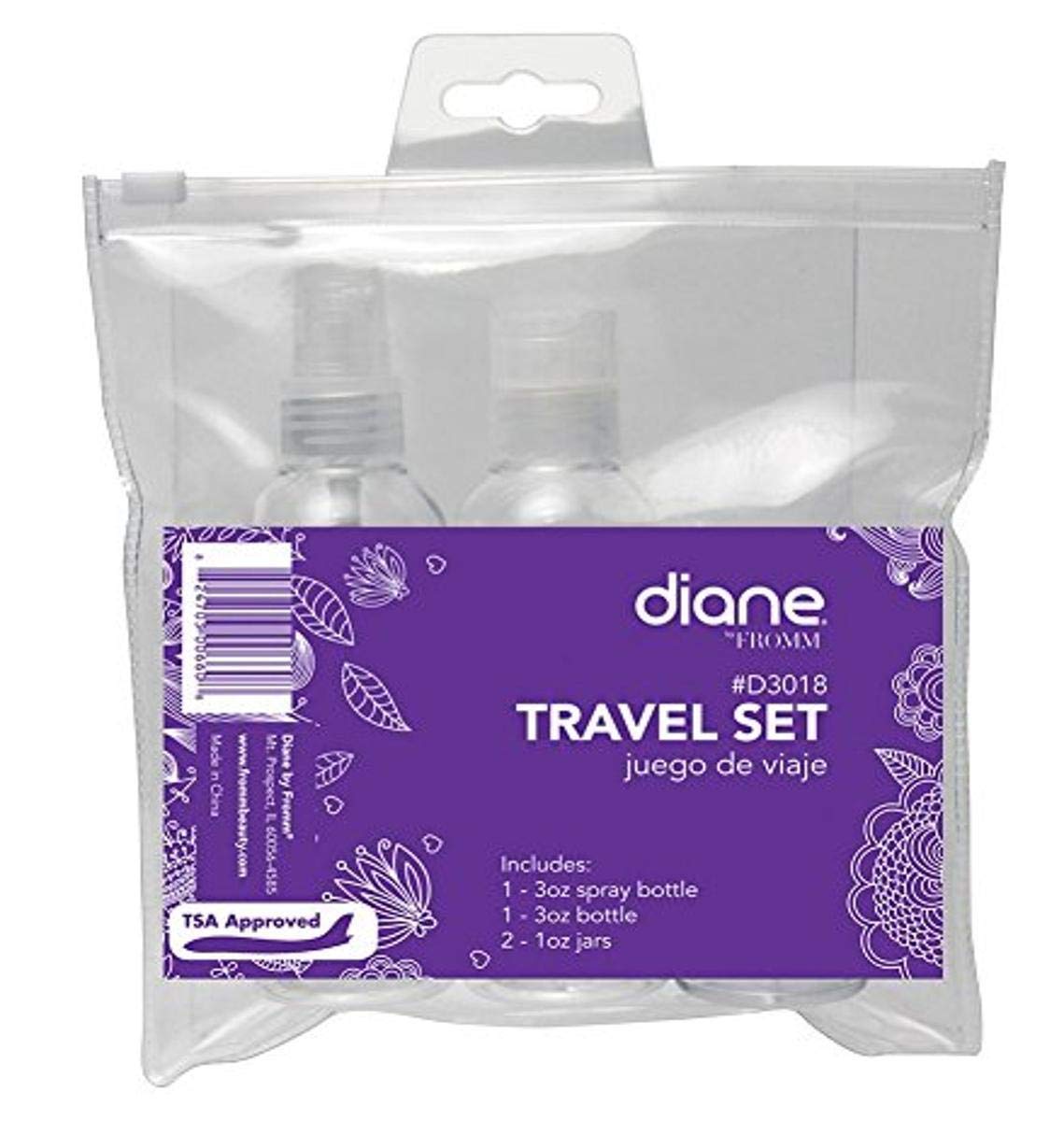 Diane Leak-Proof Travel Bottles Set with Travel Pouch - TSA Approved Toiletry Containers for Shampoo, Lotion & Cosmetics - Perfect for Air Travel, Gym & Vacation Essentials