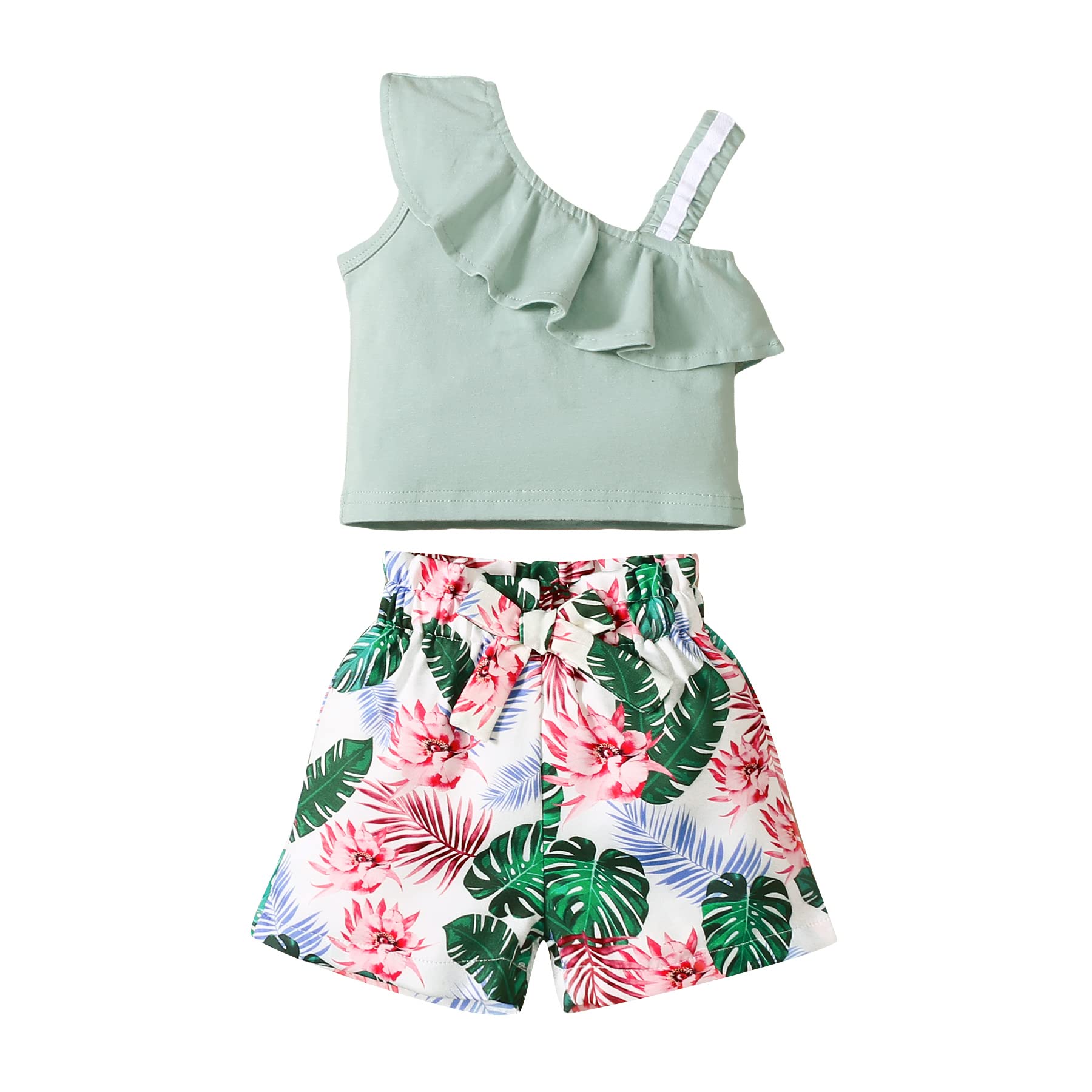 DISAUR Toddler Baby Girls Outfits - Cute Summer T-Shirt & Shorts Set for 1-5 Years Old | Playtime & Outdoor Activities