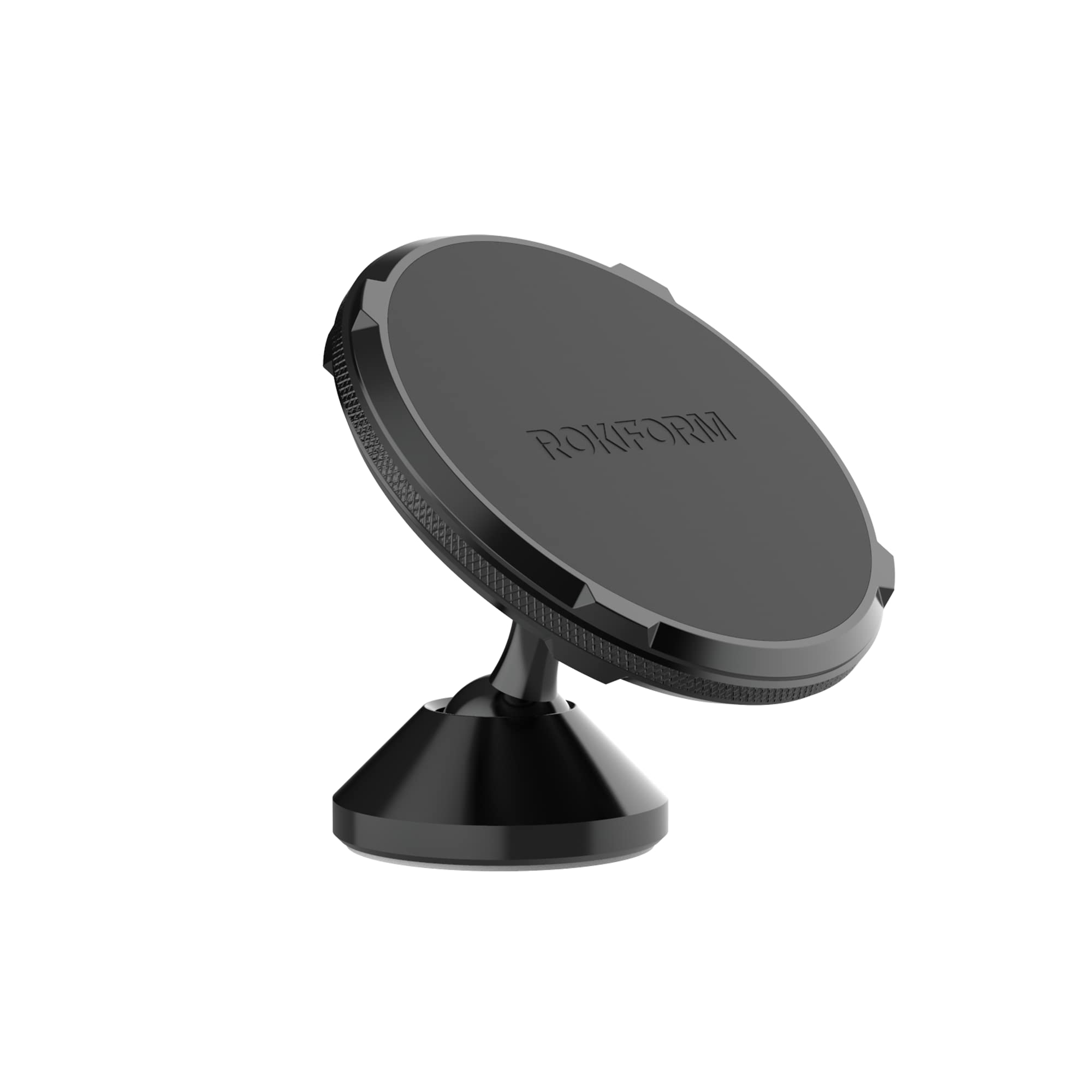 Rokform Dual Magnet Swivel Dash Mount - Magnetic Adhesive Car Phone Holder for Secure Driving & Navigation