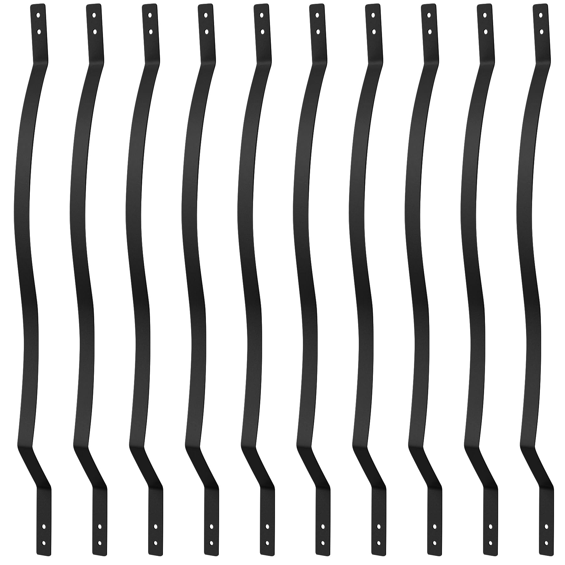 Heavy Duty 29.5 Inch Iron Deck Balusters 61 Pack with Screws - Metal Wave Arc Spindles for Outdoor Stairs, Porch & Deck Railings | Durable Rust-Resistant Design for Home & Garden Safety