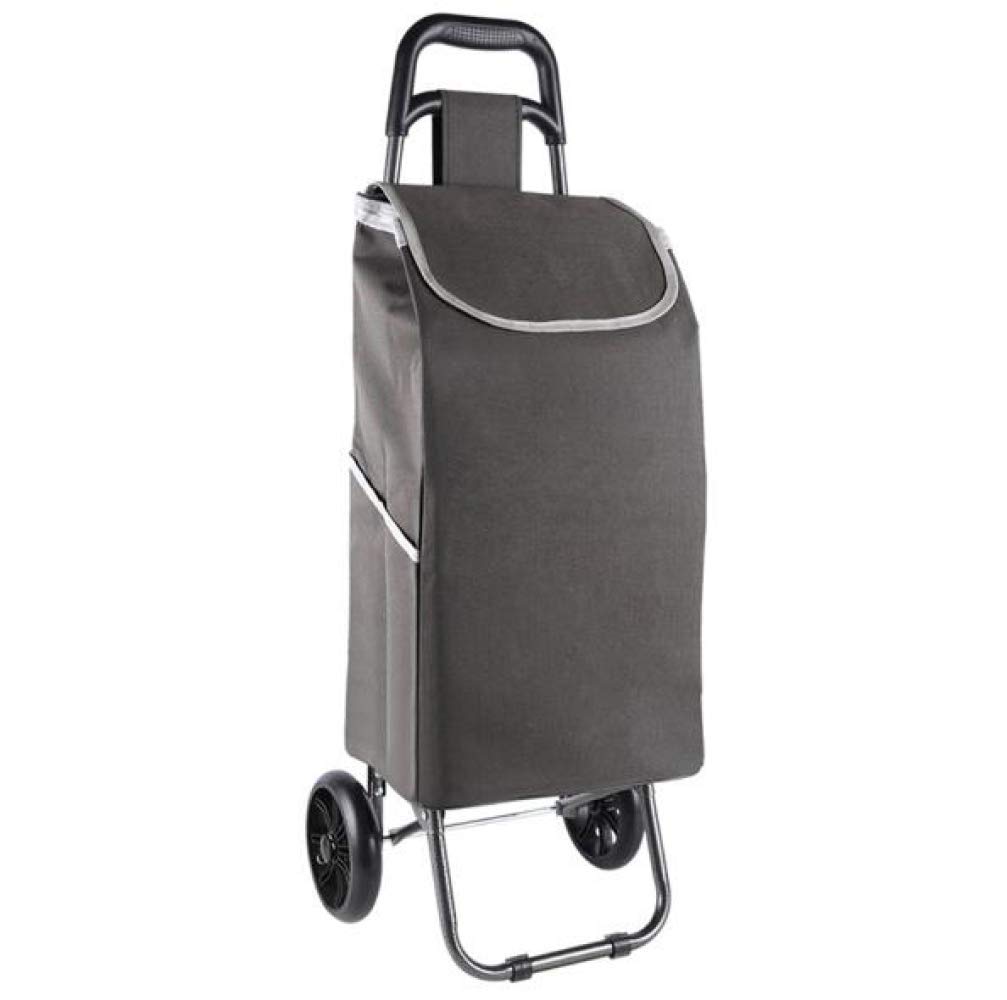 Foldable Collapsible Wagon Cart with Removable Waterproof Bag - Heavy Duty Large Capacity Grocery Shopping Trolley on Wheels for Outdoor, Beach, Picnic, Camping & Grocery Store Use (Grey)