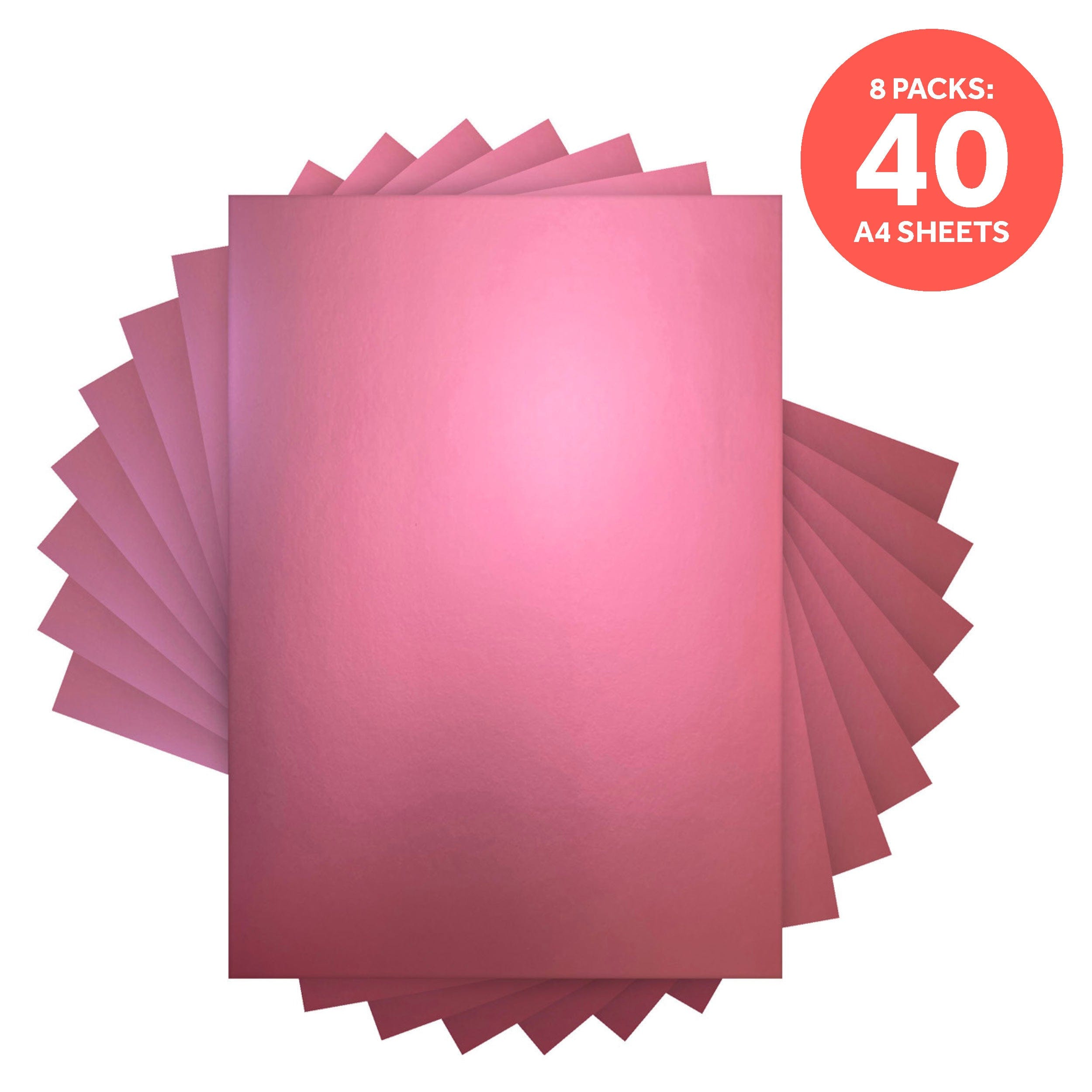 8-Pack Mirror Card with Satin Finish - Pink Chiffon A4 Size (9468E8) for Scrapbooking, Card Making & DIY Crafts
