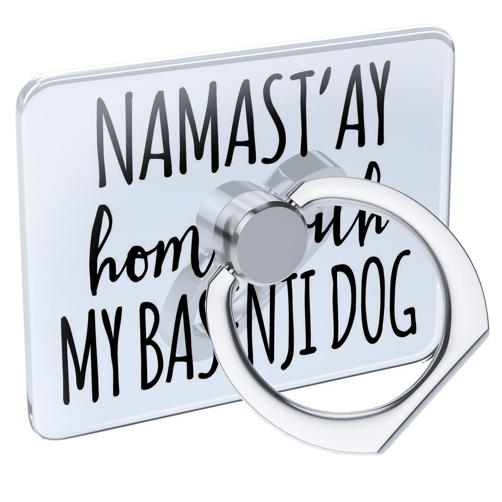 Namast'ay Home Phone Ring Holder - Collapsible Grip Stand for Basenji Dog Lovers | Perfect for Selfies & Videos