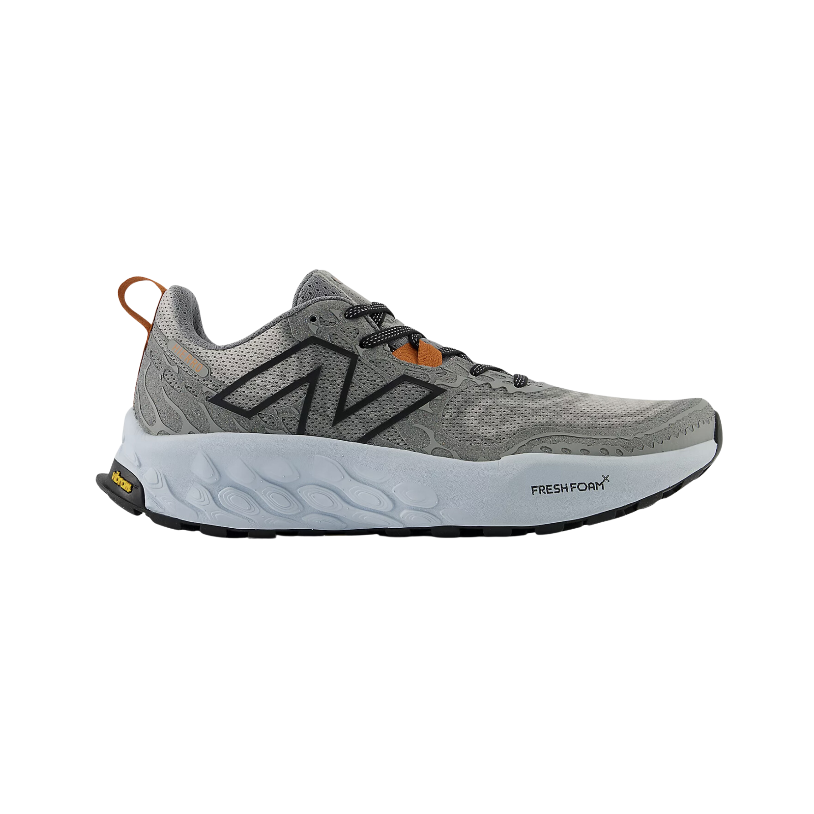 New Balance Men's Fresh Foam X Hierro V8 Trail Running Shoes - Shadow Grey/Quarry Blue/Black (D Width) | Lightweight Cushioned Trail Runners for Hiking & Outdoor Adventures