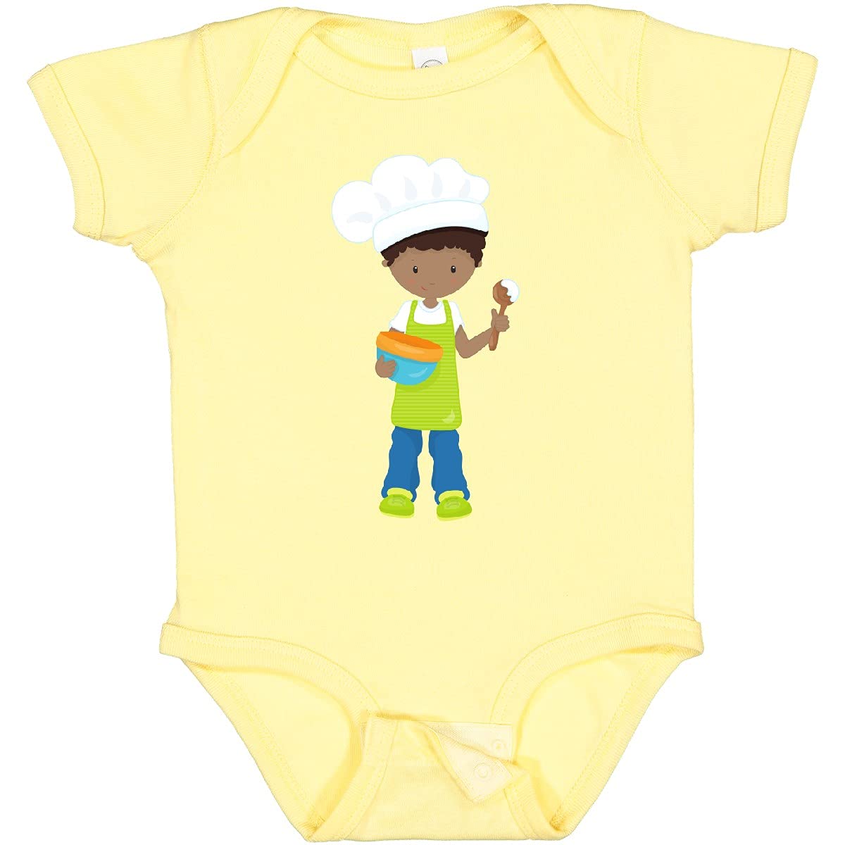 Inktastic African American Boy Baking Baker Bakery Apron Baby Bodysuit - Cute Infant Outfit for Baking Enthusiasts & Kitchen-Themed Birthday Parties