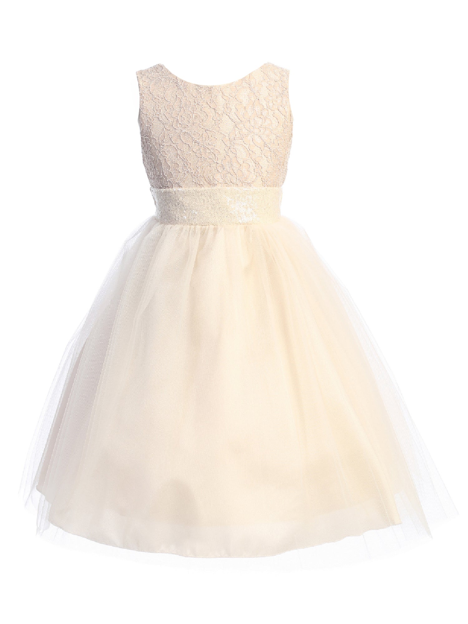 Elegant Lace Sequin V-Back Junior Bridesmaid Dress for Plus Size Teens - Big Girls Blush (Sizes 14.5-20.5) | Perfect for Weddings, Proms & Special Occasions