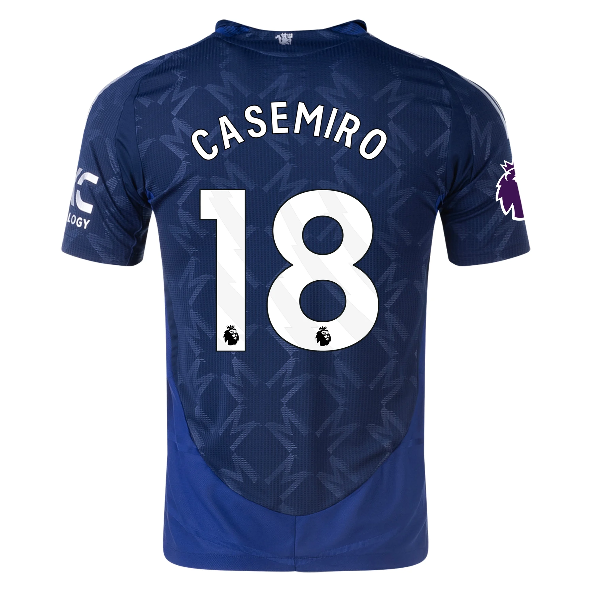 Adidas Manchester United Authentic Casemiro Away Jersey 24/25 - Night Indigo with EPL Patch | Official Soccer Uniform for Fans & Players | Perfect for Match Days, Training & Collecting