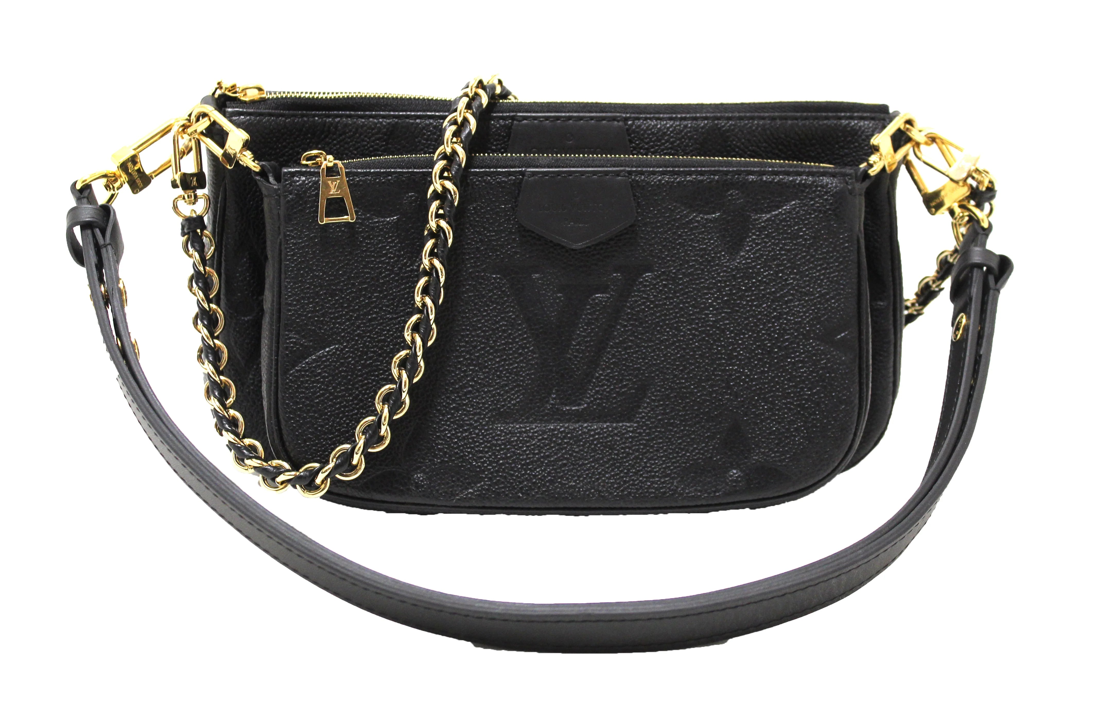 Authentic Louis Vuitton Monogram Empreinte Leather Multi Pochette Crossbody Bag - Luxury Designer Handbag for Women, Perfect for Date Night, Travel & Everyday Use