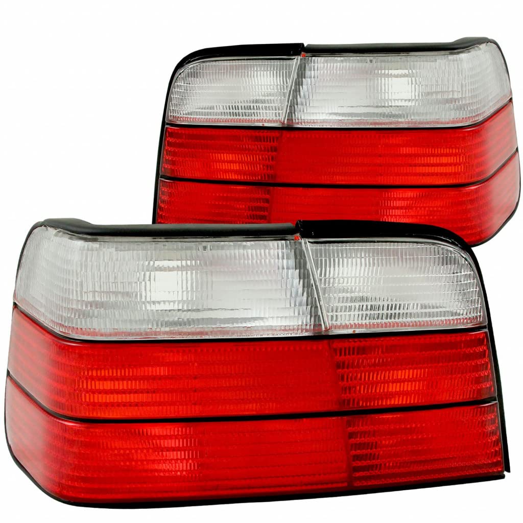ANZO BMW E36 325i Sedan Tail Lights Red Clear Lens 1992-1995 | Direct Fit Replacement | Perfect for Night Driving & Car Shows