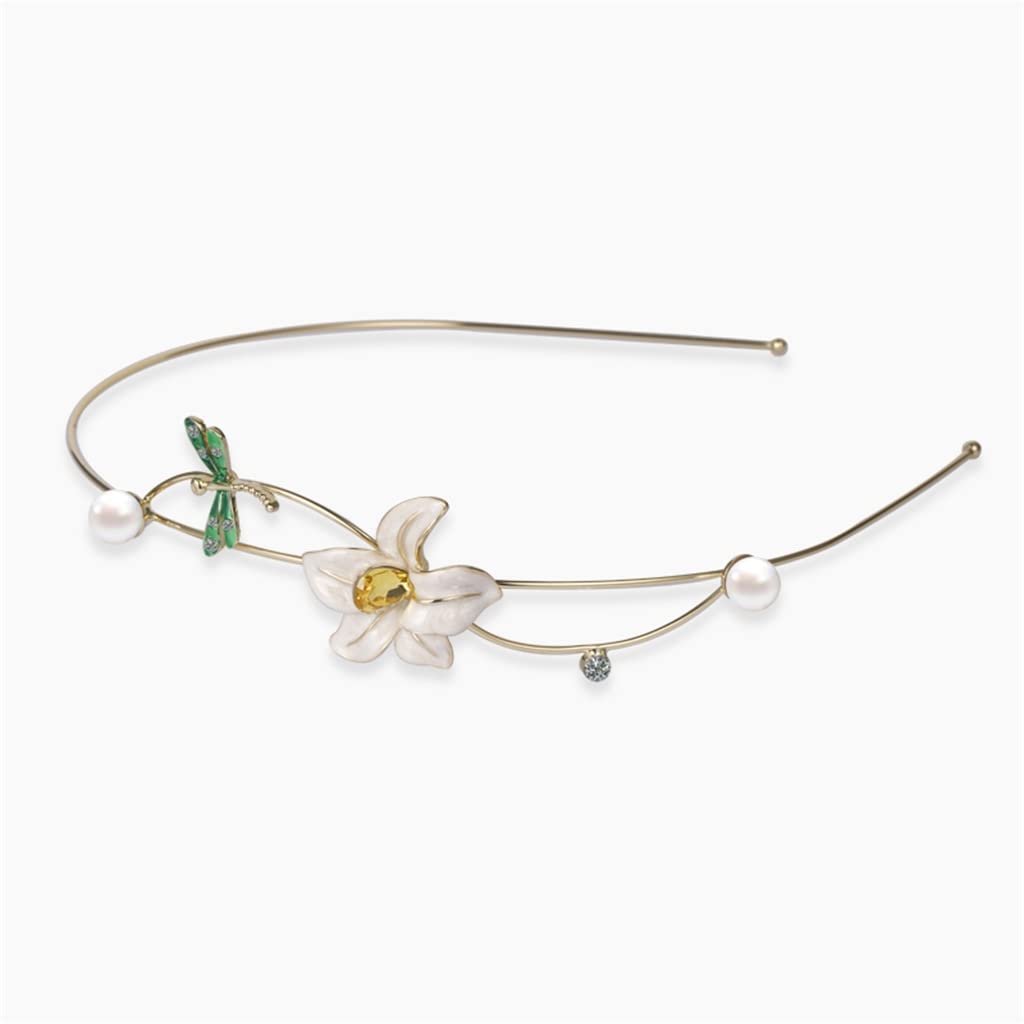 KFJBX Winter Lily Flower Headband - Elegant Wedding Hair Accessory for Brides & Special Occasions | Perfect for Bridal, Prom, and Formal Events