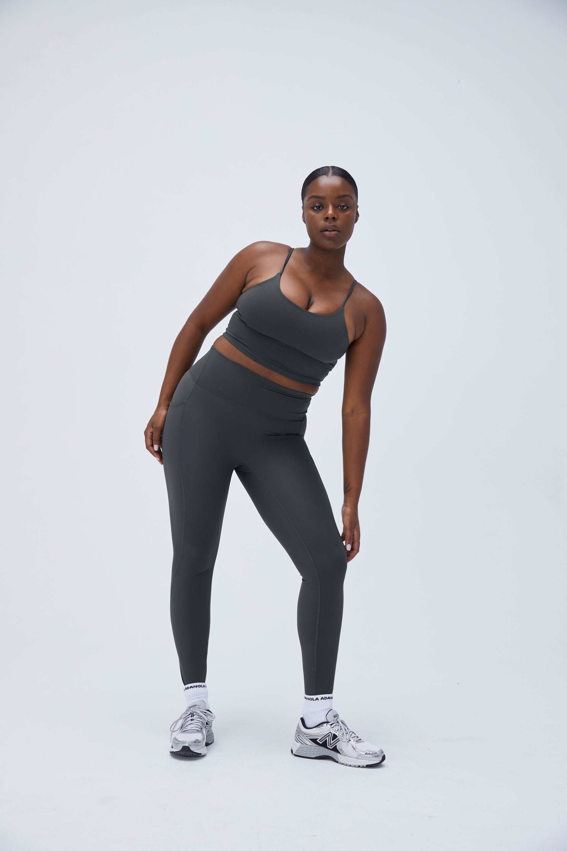 Ultimate Pocket Leggings for Women - High Waist Yoga Pants with Side Pockets - Graphite Grey - Perfect for Running, Workout & Lounge Wear