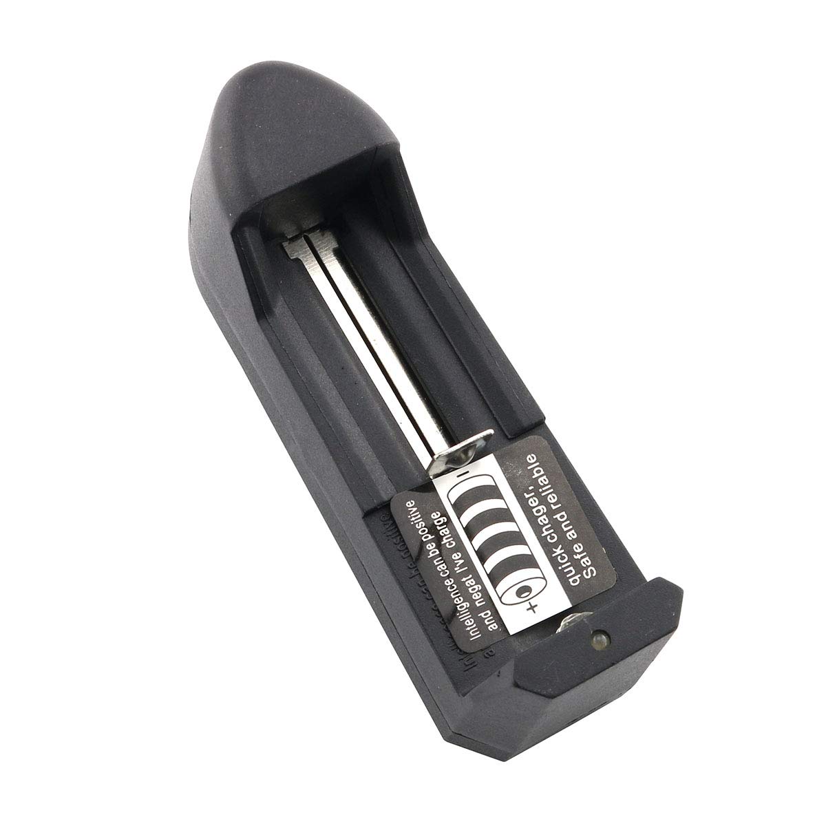 E-outstanding Black 3.7V Single Slot Wall Charger for 18650 18350 16340 14500 14000 Li-ion Rechargeable Batteries - Perfect for Flashlights, Vape Mods, and Electronic Devices
