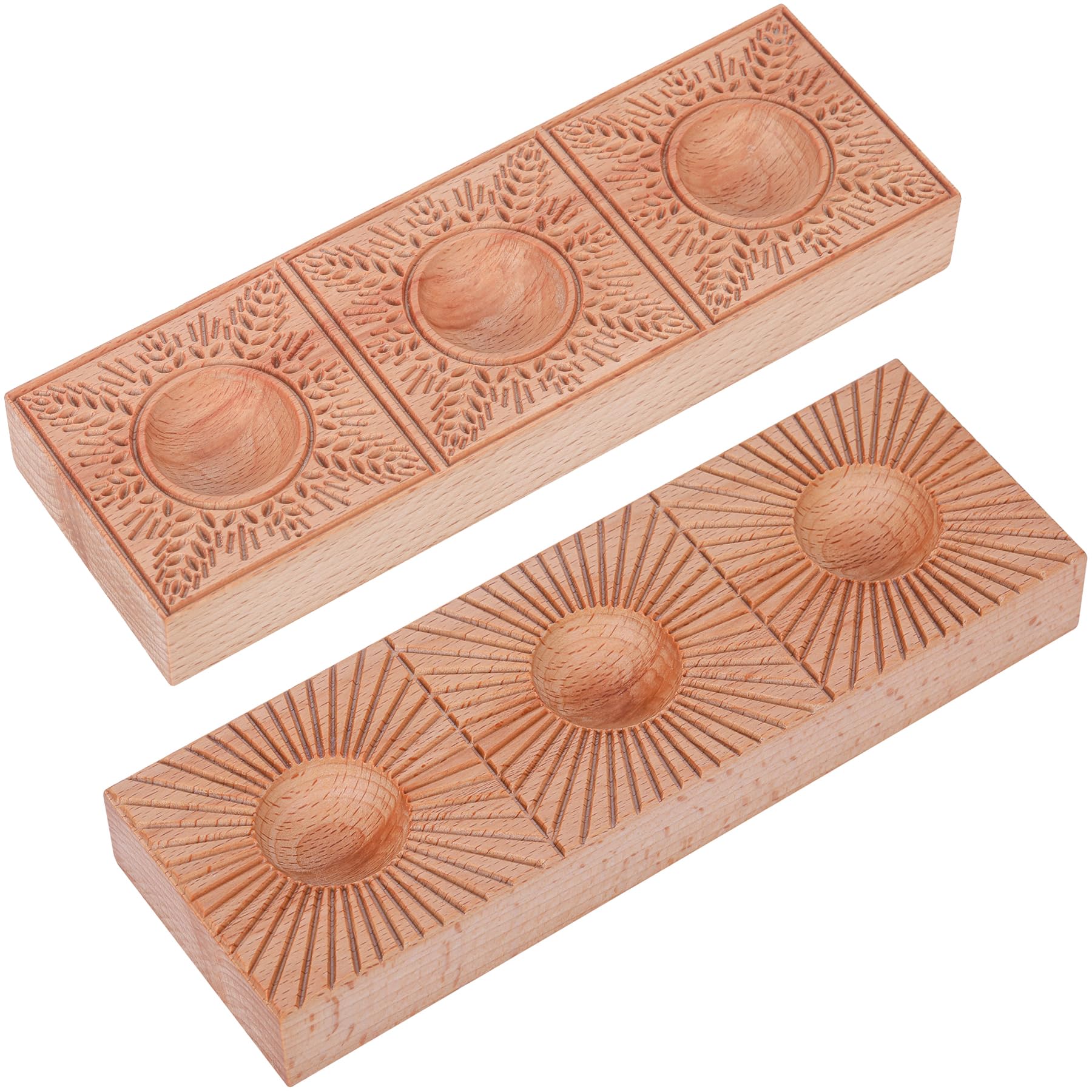 Handmade Wooden Pasta Ravioli Maker - Double Sided Sunburst & Wheat Pattern Ravioli Mold - 2-in-1 Kitchen Tool for Fresh Homemade Pasta - Perfect for Italian Cooking, Dinner Parties & Gift Giving