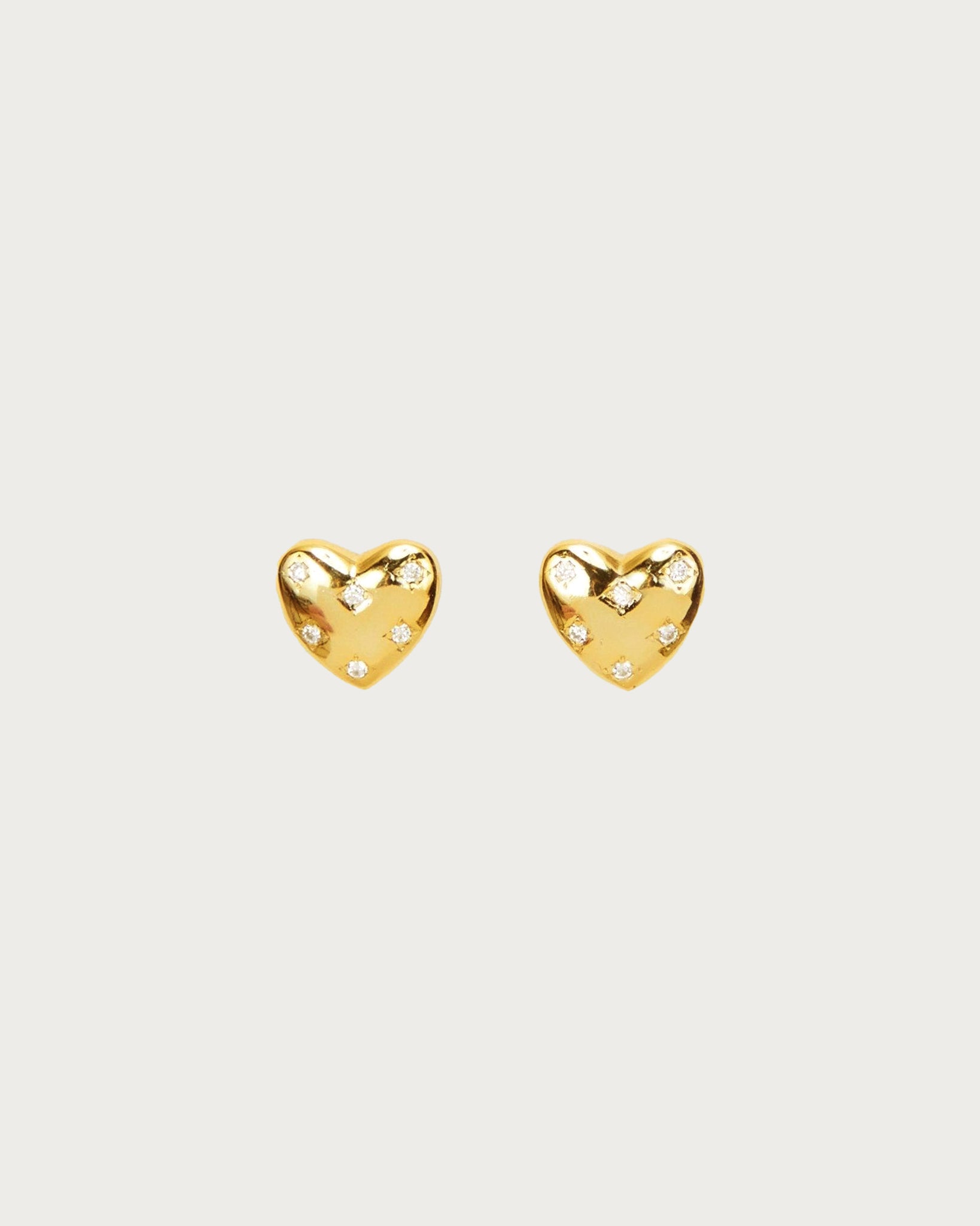 Juliette Heart Stud Earrings for Women - 14K Gold Plated Rose Gold Small Heart Earrings - Valentine's Day Gift for Her, Anniversary, Birthday - Perfect for Date Night, Wedding, Party