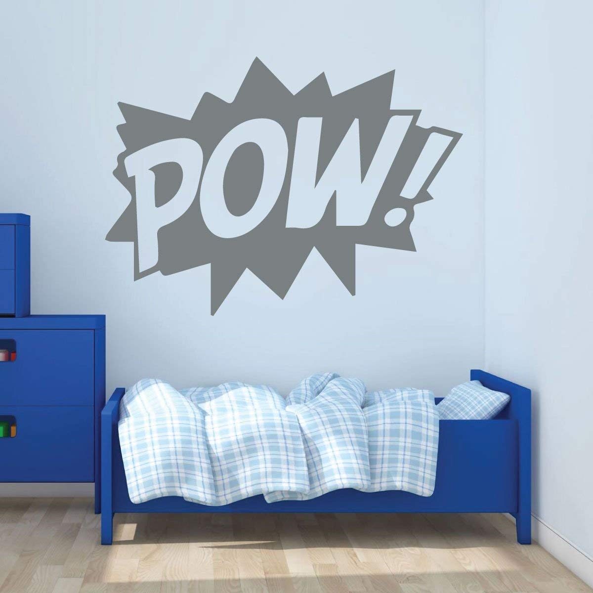 Super Hero Wall Decal Stickers - POW! Vinyl Decoration for Boys Bedroom, Playroom & Nursery - Perfect for Superhero Themed Kids Room Decor & Birthday Party Backdrop