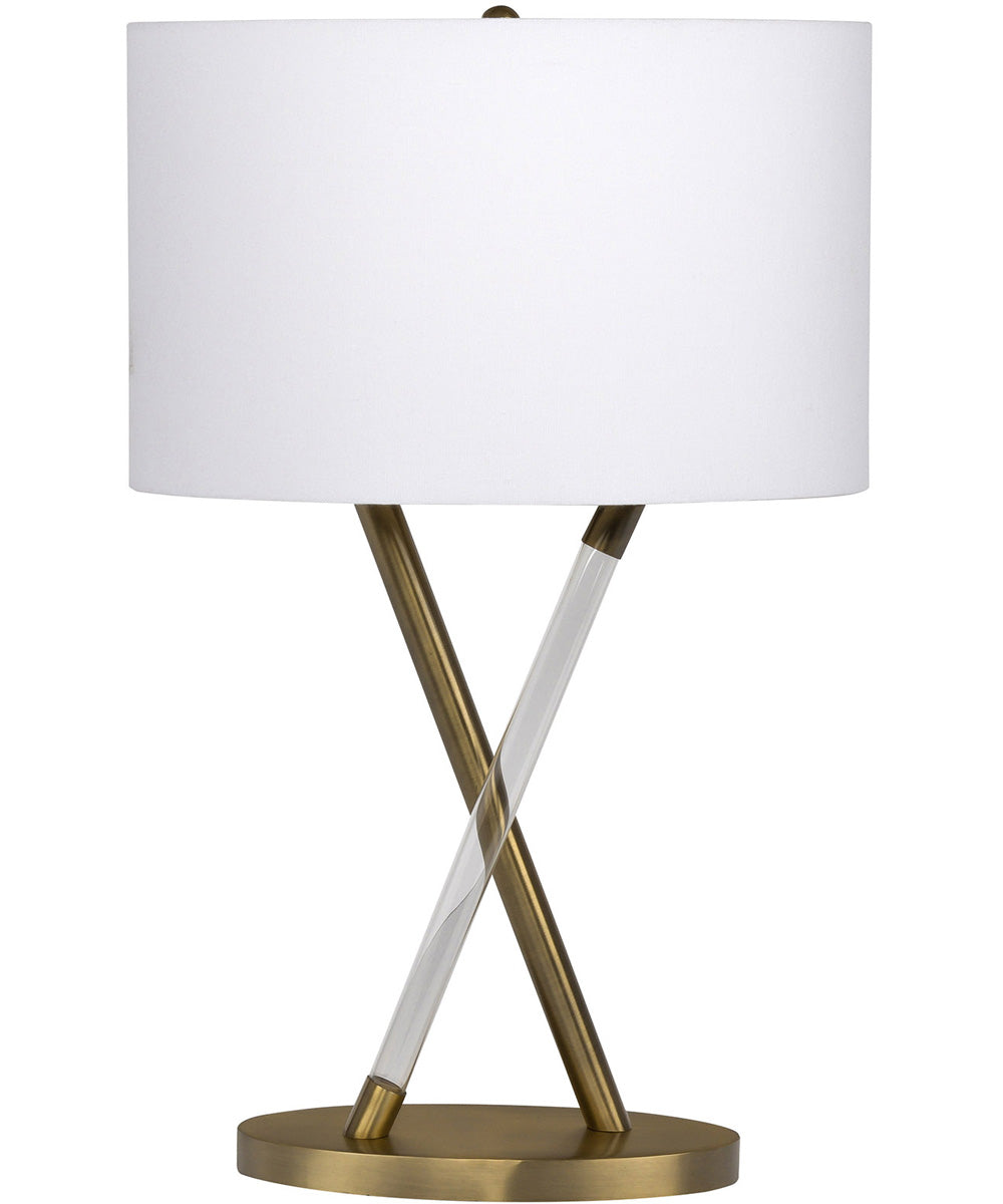 1 Light Table Lamp in Satin Brass Finish - Modern Bedside & Desk Lighting for Home Office, Living Room, and Dorm Decor