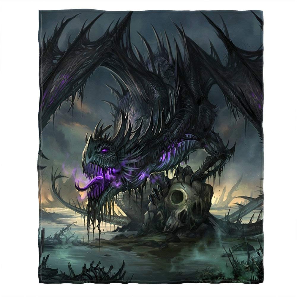 Soft Cozy Throw Blanket - Hell Dragon Liam Design - Fuzzy Plush Polyester Blanket for Couch, Bed, Sofa - 30x40 Inches - Perfect for Adults & Teens - Ideal for Home Decor, Travel, Camping & Movie Nights