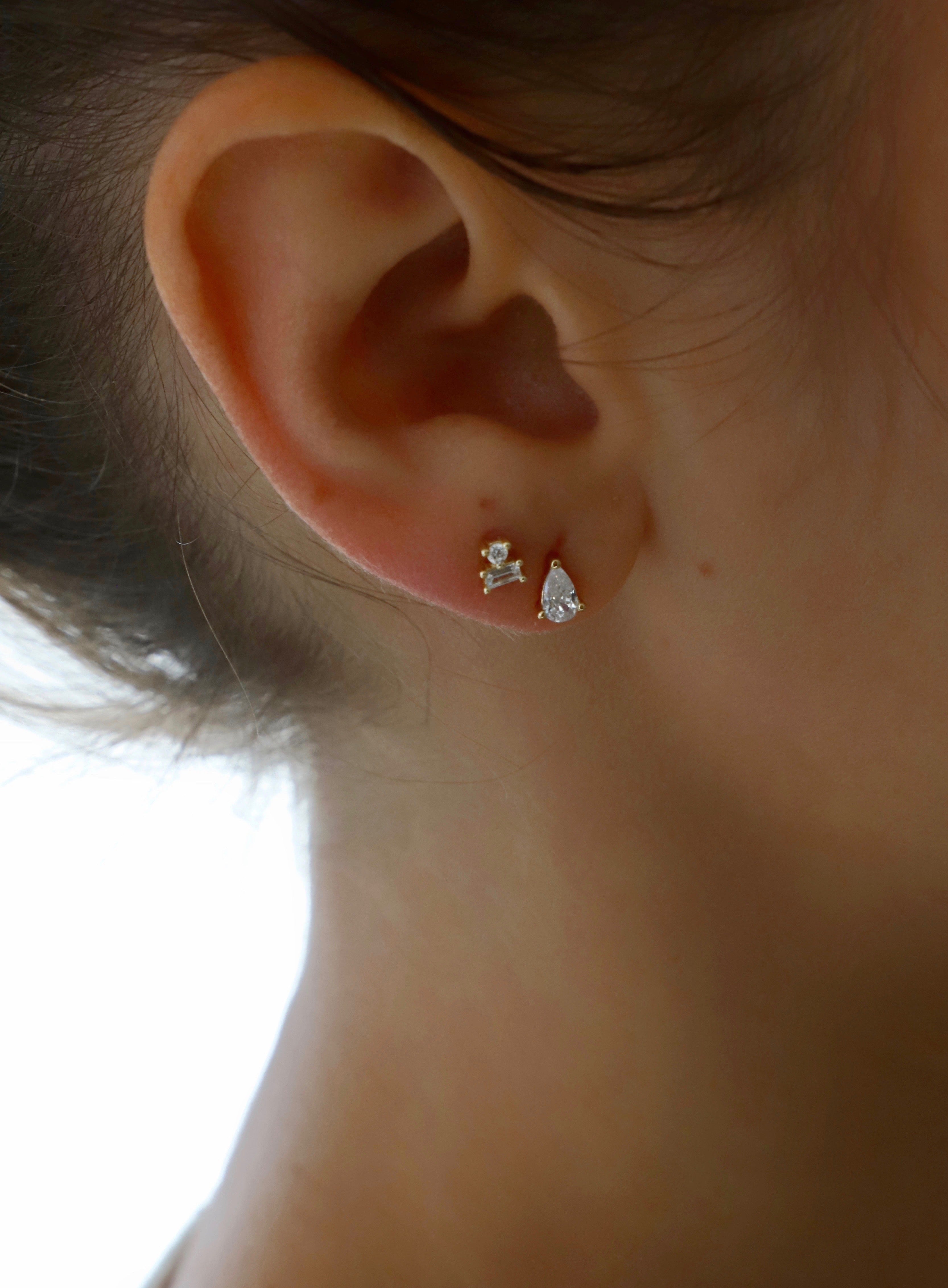 Mini Teardrop CZ Stud Earrings - Sparkling Cubic Zirconia Earrings for Women, Perfect for Everyday Wear, Parties & Special Occasions