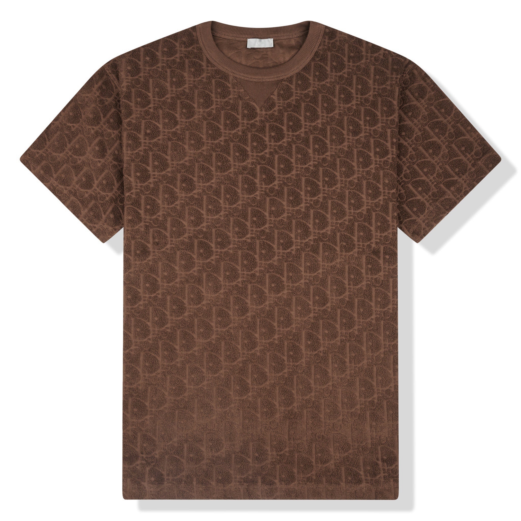 Dior Oblique Brown Towel T-Shirt for Men - Luxury Cotton Casual Tee for Summer, Travel & Everyday Wear