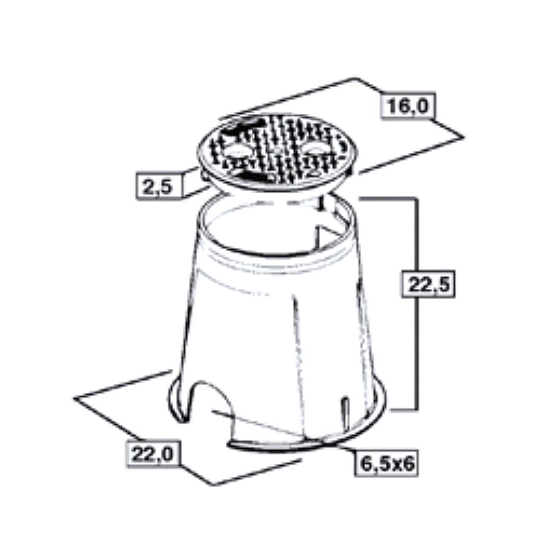 Toro EU TUCS Residential Universal Small Round Valve Box - 150mm Diameter x 225mm Deep for Irrigation & Utility Access - Durable Outdoor Water Valve Cover for Lawn & Garden Maintenance