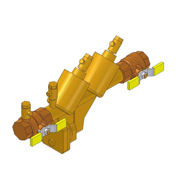 Conbraco 4ALF 205 T2F 1 Inch Lead-Free Ball Valve with SAE Test Cocks - RPP Material for Plumbing, Water Supply, and Industrial Applications
