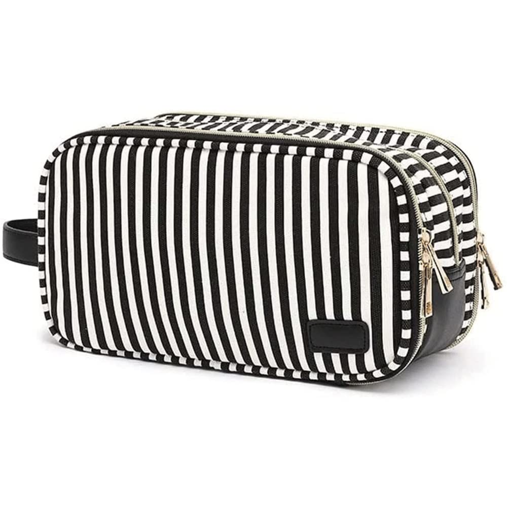 MZLXDEDIAN Cute Cow Print Mini Makeup Bag Set for Women - Small Travel Cosmetic Organizer Pouch with Milk Animal Design (Black) | Perfect for Travel, Gym, and Daily Beauty Essentials Storage