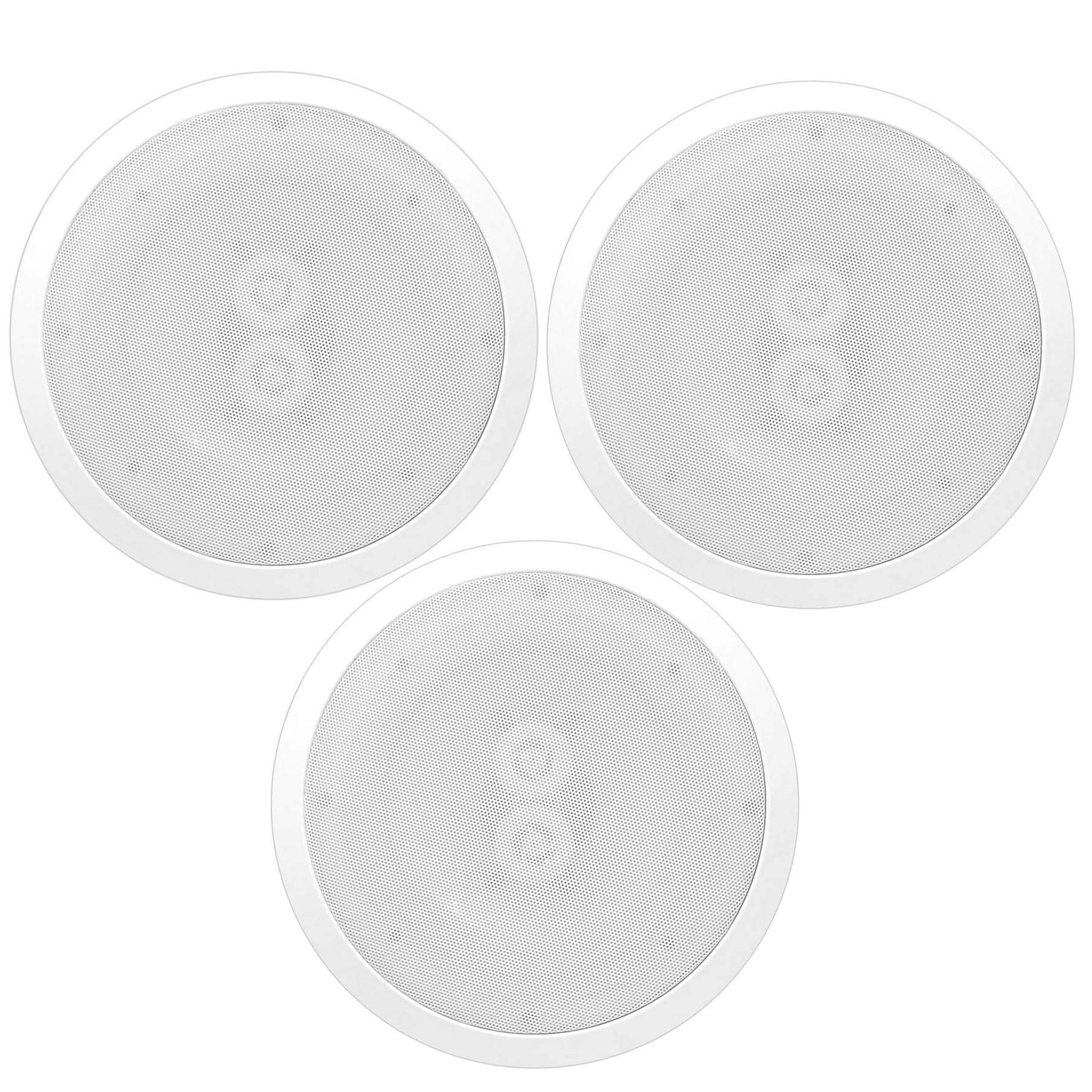 Pyle PWRC82 8 Inch 2-Way Indoor/Outdoor Waterproof Ceiling Speakers (3 Pack) - High-Quality Sound for Home Theater, Patio & Commercial Use
