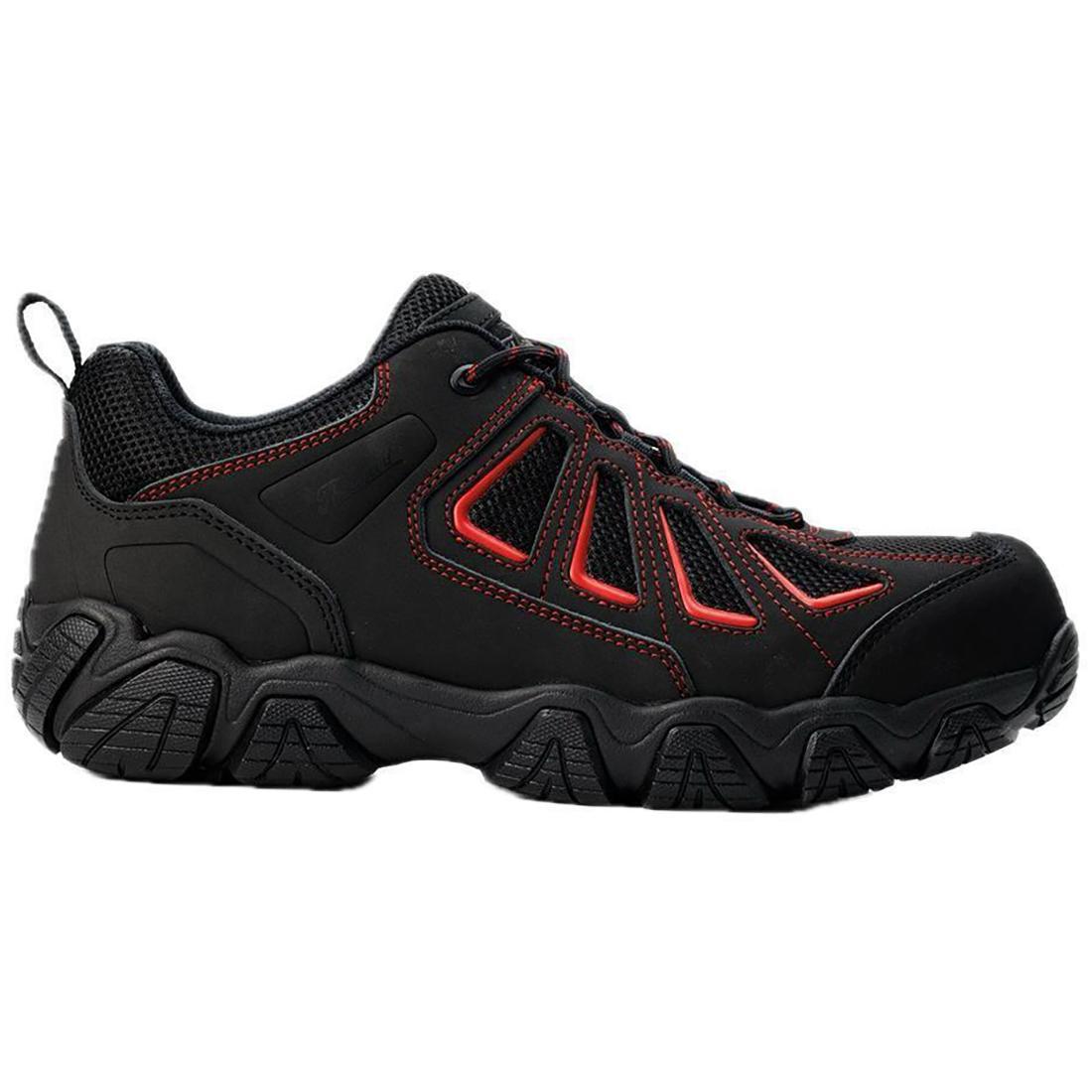 Crosstrex Series SD Ox Hiker Composite Toe Work Shoes for Men - Black & Red | Lightweight Safety Boots for Construction, Hiking & Outdoor Work