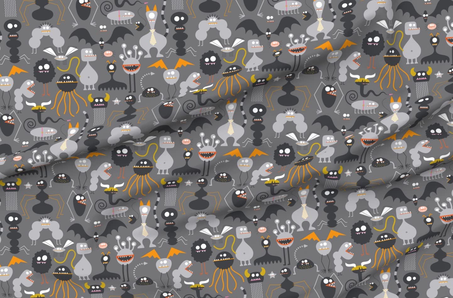 Zombie Fantasy Monster Halloween Printed Minky Fabric by The Yard - Soft Plush Material for Sewing Baby Blankets, Quilt Backing & DIY Projects - Perfect for Halloween Decor, Costume Making & Cozy Home Textiles