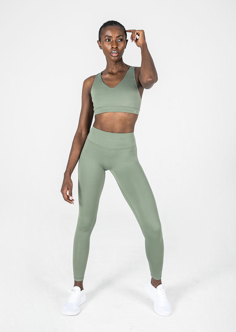 Elevate Touch Full Length Legging - High Waisted Yoga Pants for Women, Soft & Stretchy Workout Leggings in Khaki - Perfect for Yoga, Gym, Running & Lounge Wear