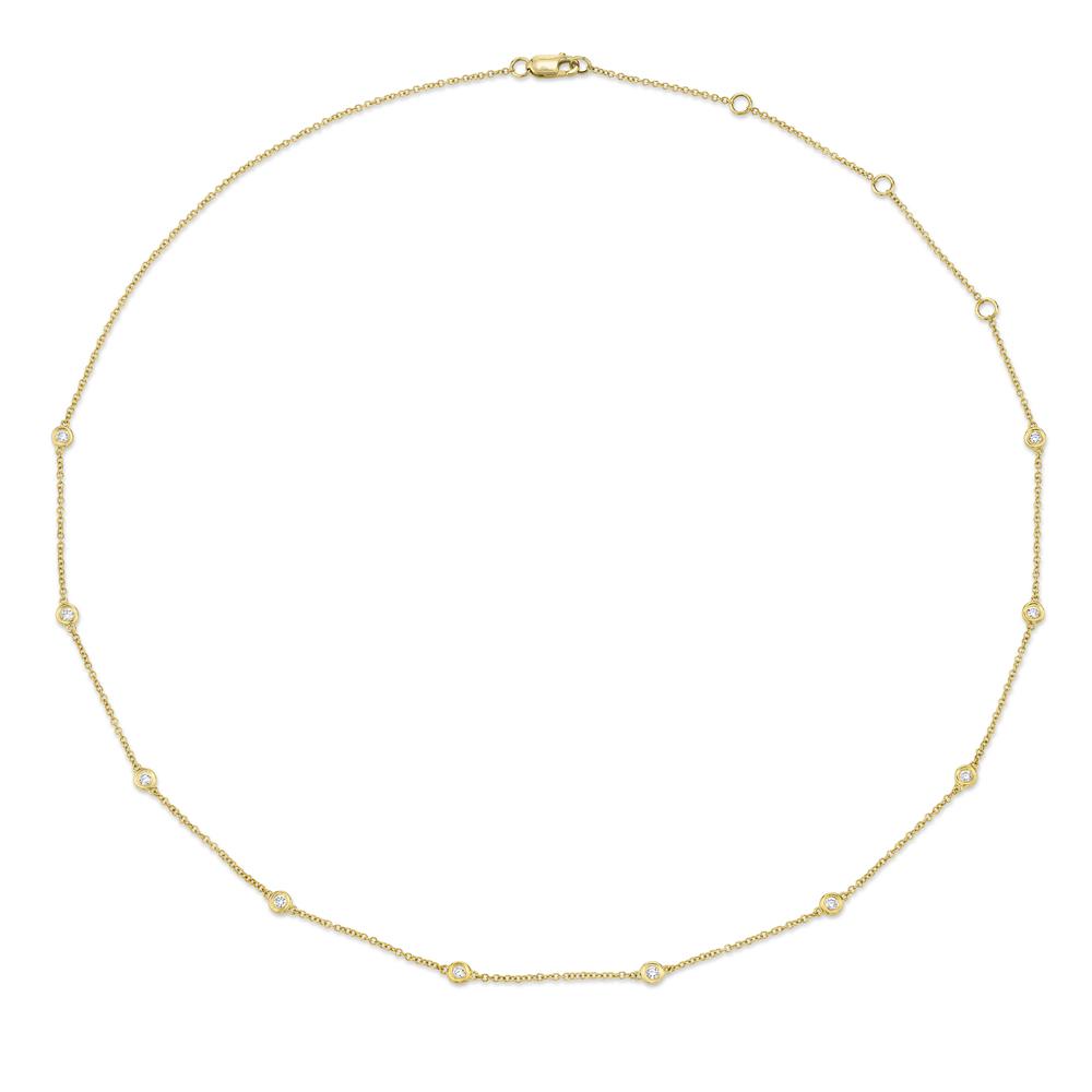 0.28 Ct 18K Gold Diamond by the Yard Chain Necklace SC22003838 - Elegant Layering Piece for Everyday Wear & Special Occasions