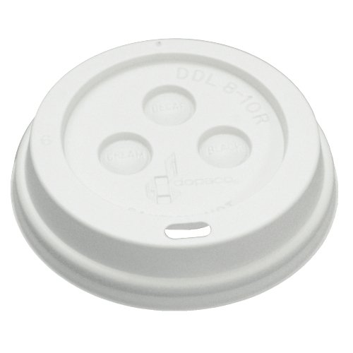 Boardwalk 10-20DOMELID White Plastic Dome Lids for Paper Hot Cups - 1000 Count (10 Packs of 100) - Perfect for Coffee Shops, Takeout Restaurants & Catering Services