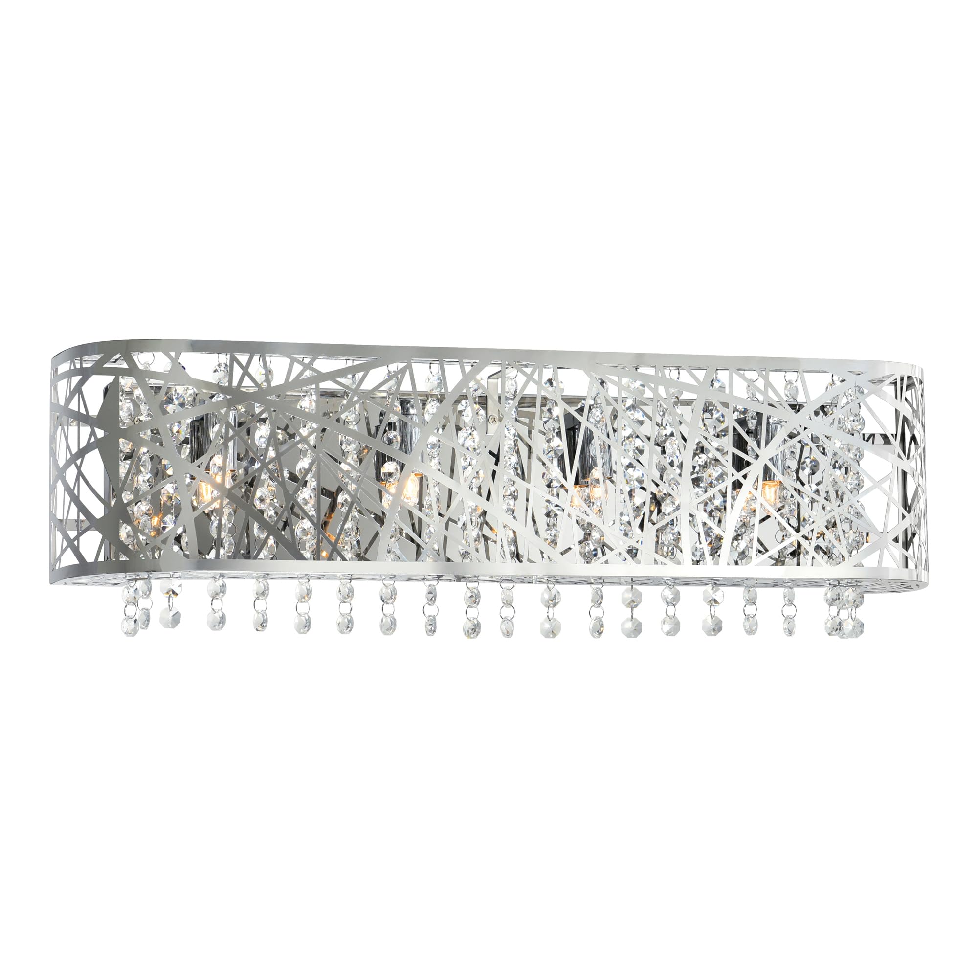 CWI Lighting Eternity 4-Light Bathroom Vanity Light Fixture with Chrome Finish for Modern Home Decor - Perfect for Bathroom, Dressing Room & Bedroom Lighting