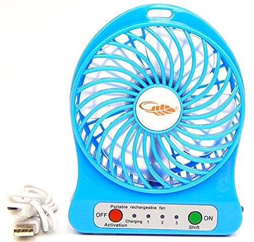 Mini USB Fan - Portable Air Blower for Eyelash Extensions & Makeup, Cooling Personal Fan for Office, Home, Salon (Blue)
