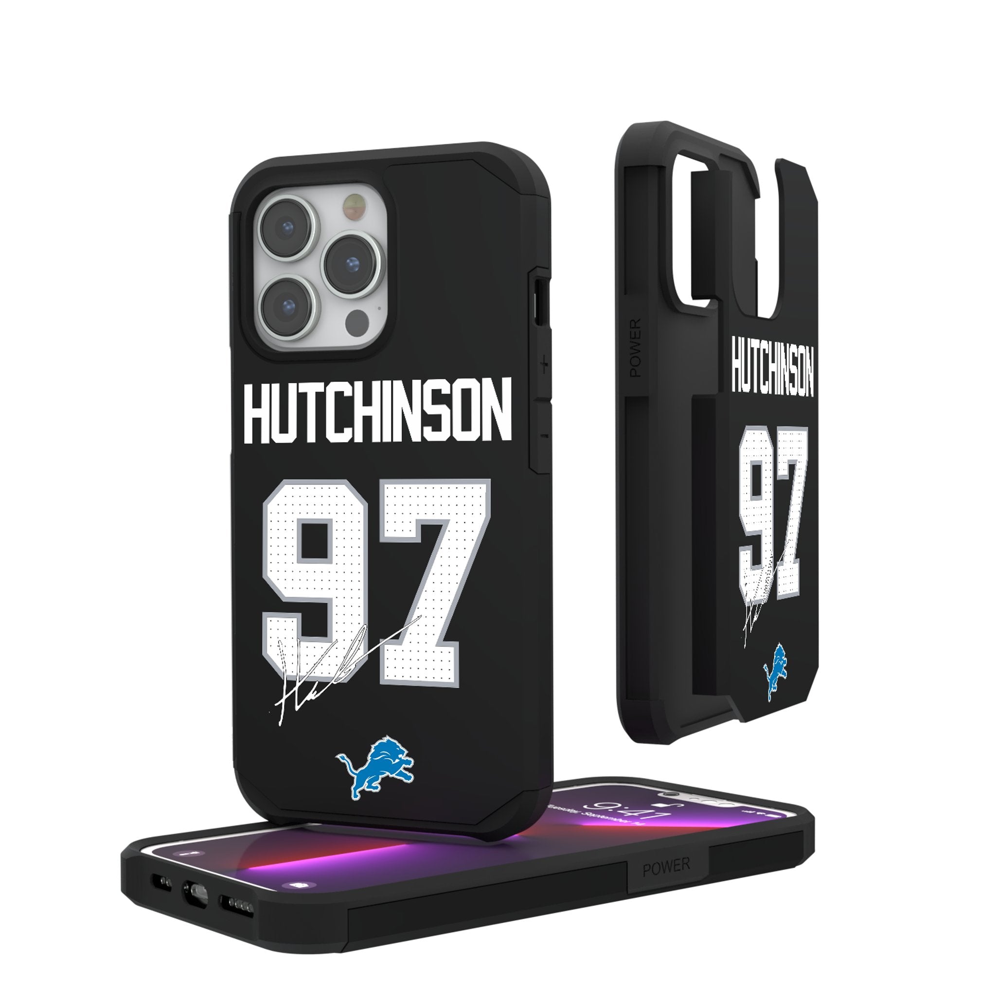 Aidan Hutchinson Detroit Lions 97 Durable Shockproof Phone Case - Perfect for Football Fans & Outdoor Adventures