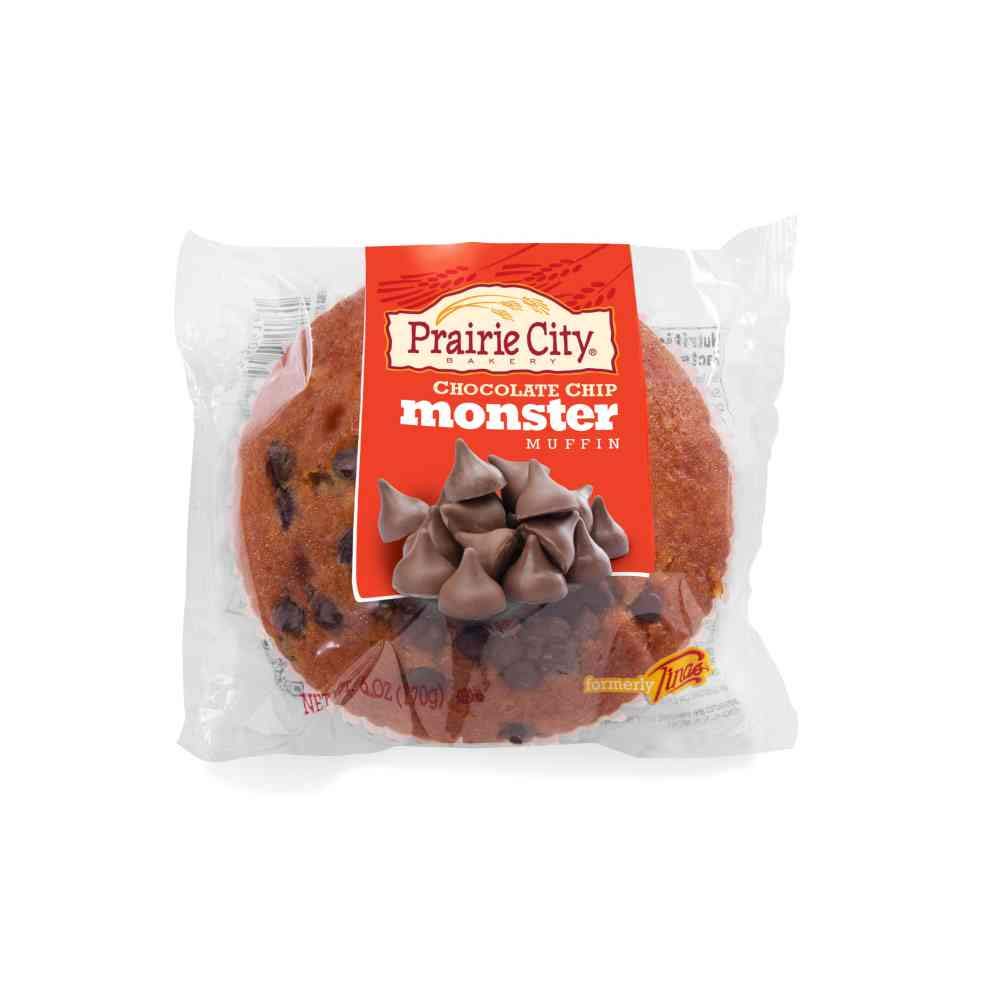Prairie City Bakery Chocolate Chip Monster Muffins - 6oz (48 Count Case) | Bulk Bakery Treats for Breakfast, Snacks & Office Parties