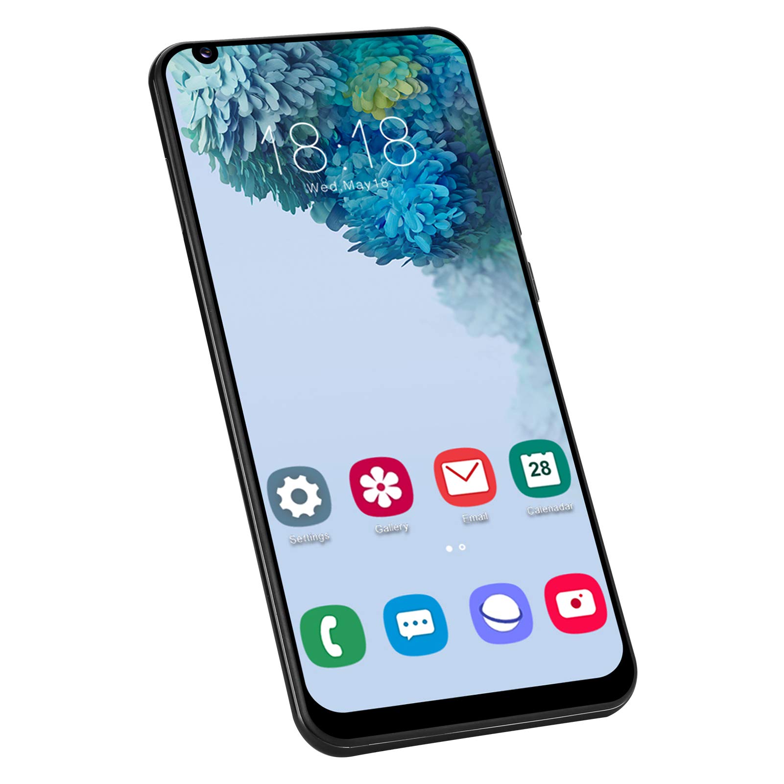 2+16GB Smartphone with Waterdrop Punch Screen, Dual SIM Dual Standby, Frosted Glass Back - Black | Perfect for Travel, Work, and Everyday Use