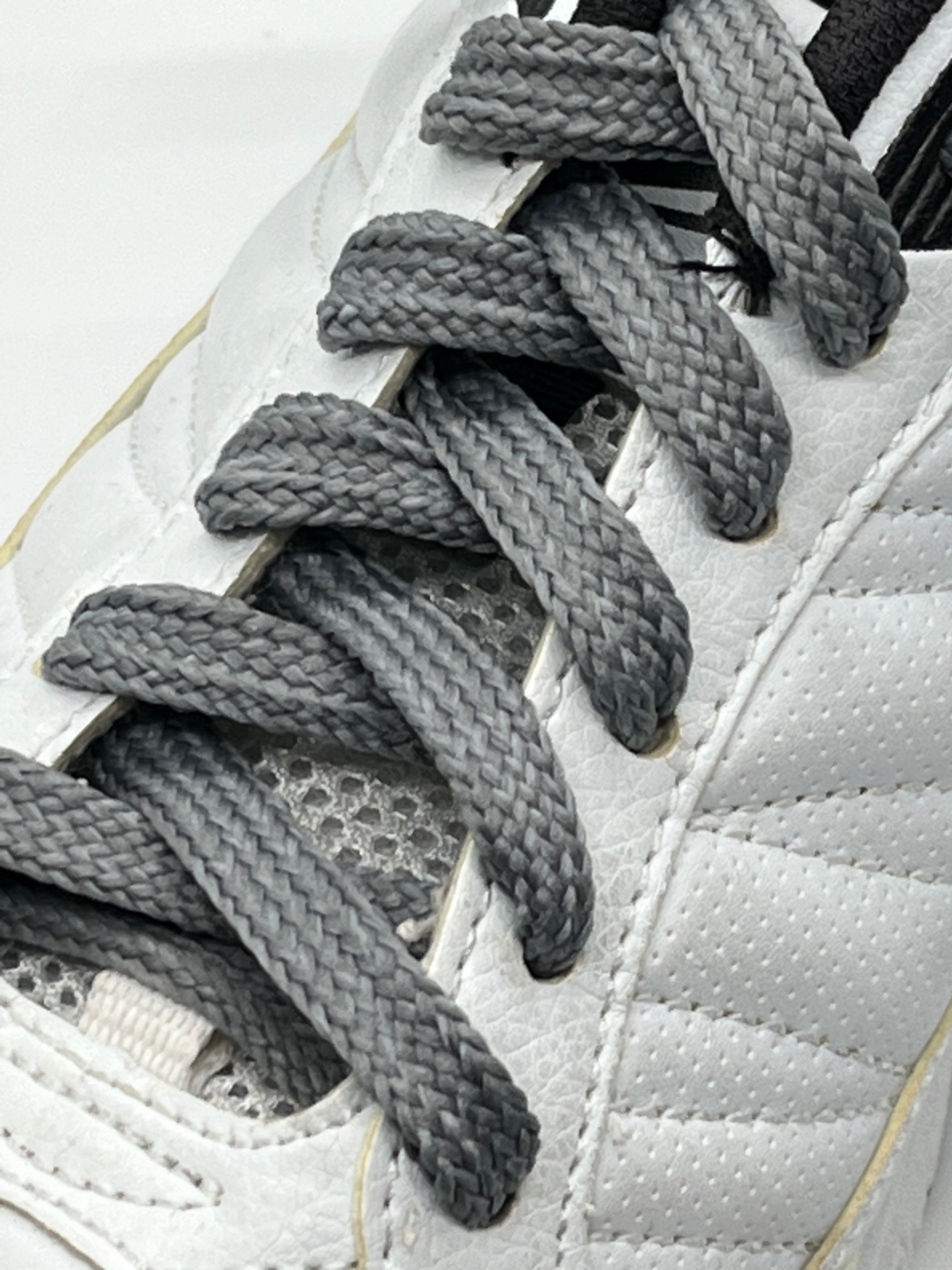 Premium Flat Solid Shoelaces - Dark Gray (2 Pairs) | Durable & No-Slip Design for Sneakers, Boots & Casual Shoes | Perfect Replacement Laces for Men & Women