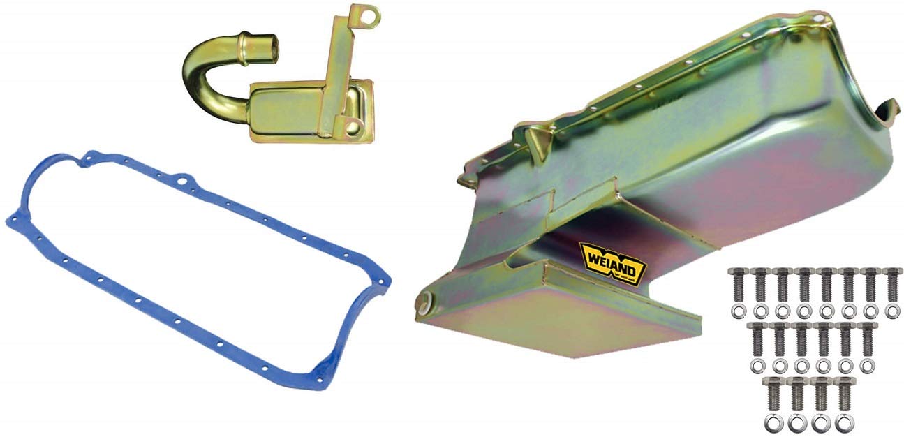 Weiand 6-Quart Gold Zinc Oil Pan Kit - 8.125