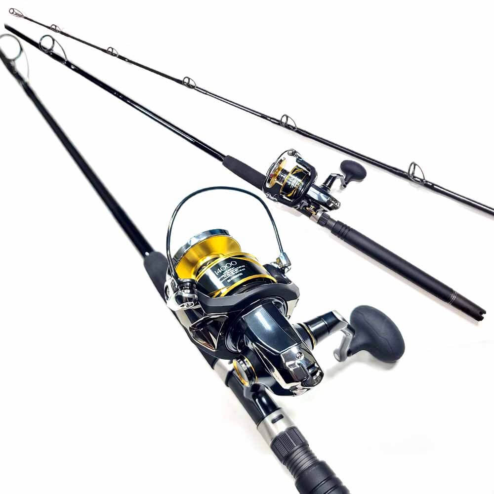 Shimano Stella 14000XGD Spinning Reel & Capt. Harry's CHS720E Fishing Rod Combo - Saltwater Surf Fishing & Offshore Angling Gear