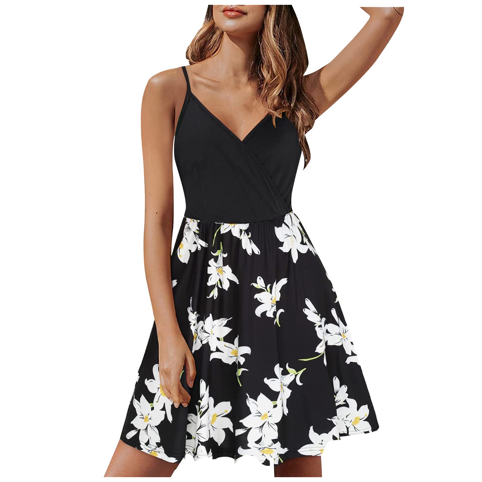 Women's Casual Summer Dresses 2022 - V-Neck Sleeveless Loose Fit Sundress for Beach, Vacation & Everyday Wear