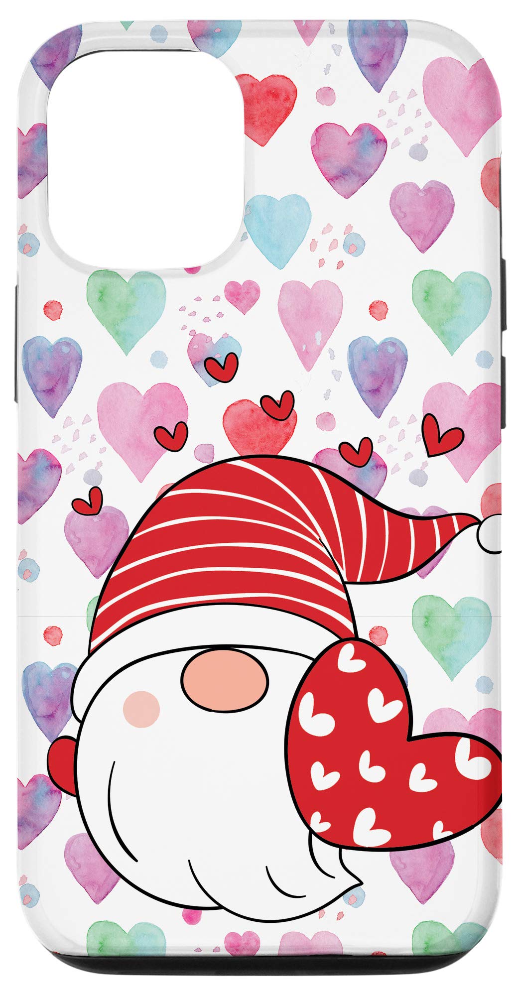 Valentine's Day iPhone 12/12 Pro Case - Cute Heart Design Gnome Phone Cover for Women, Perfect Gift for Girlfriend, Wife & Loved Ones | Romantic Gift for Anniversary, Date Night & Couples