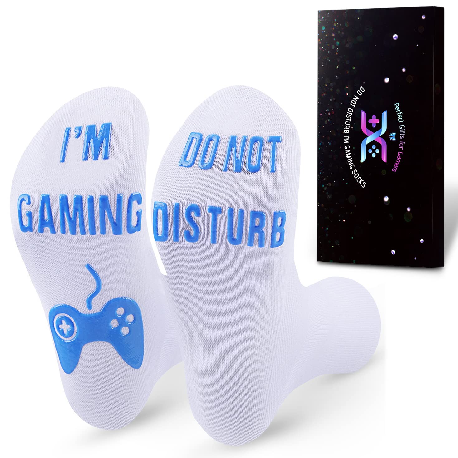 QAPIZM Do Not Disturb I'm Gaming Socks for Men - Funny Valentine's Day Gifts for Boyfriend, Dad, Husband & Gamer - Cool Novelty Socks for Video Game Lovers - Perfect for Gaming Sessions, Birthday Presents & Casual Wear